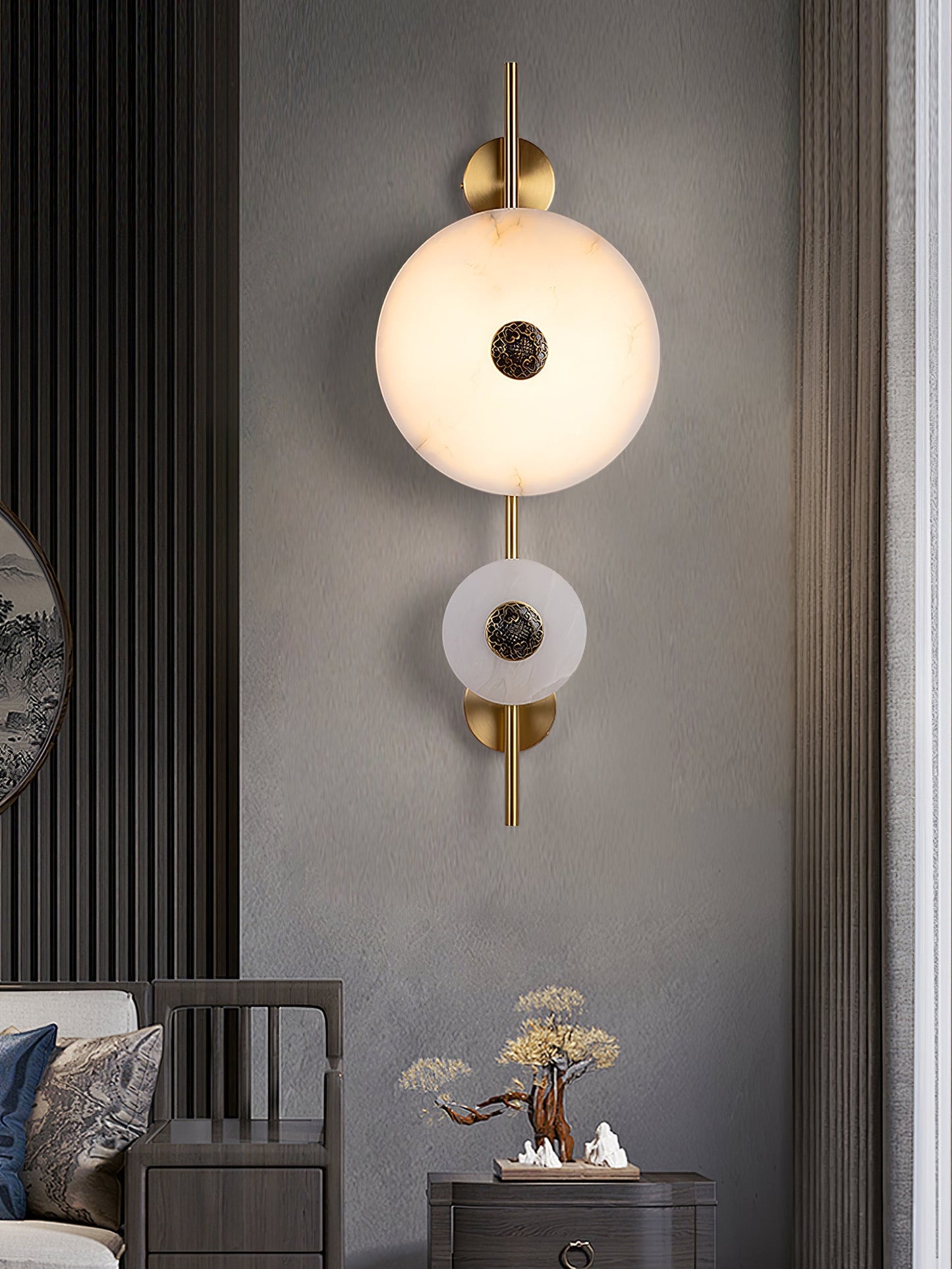 Alabaster Eclipse Wall Light