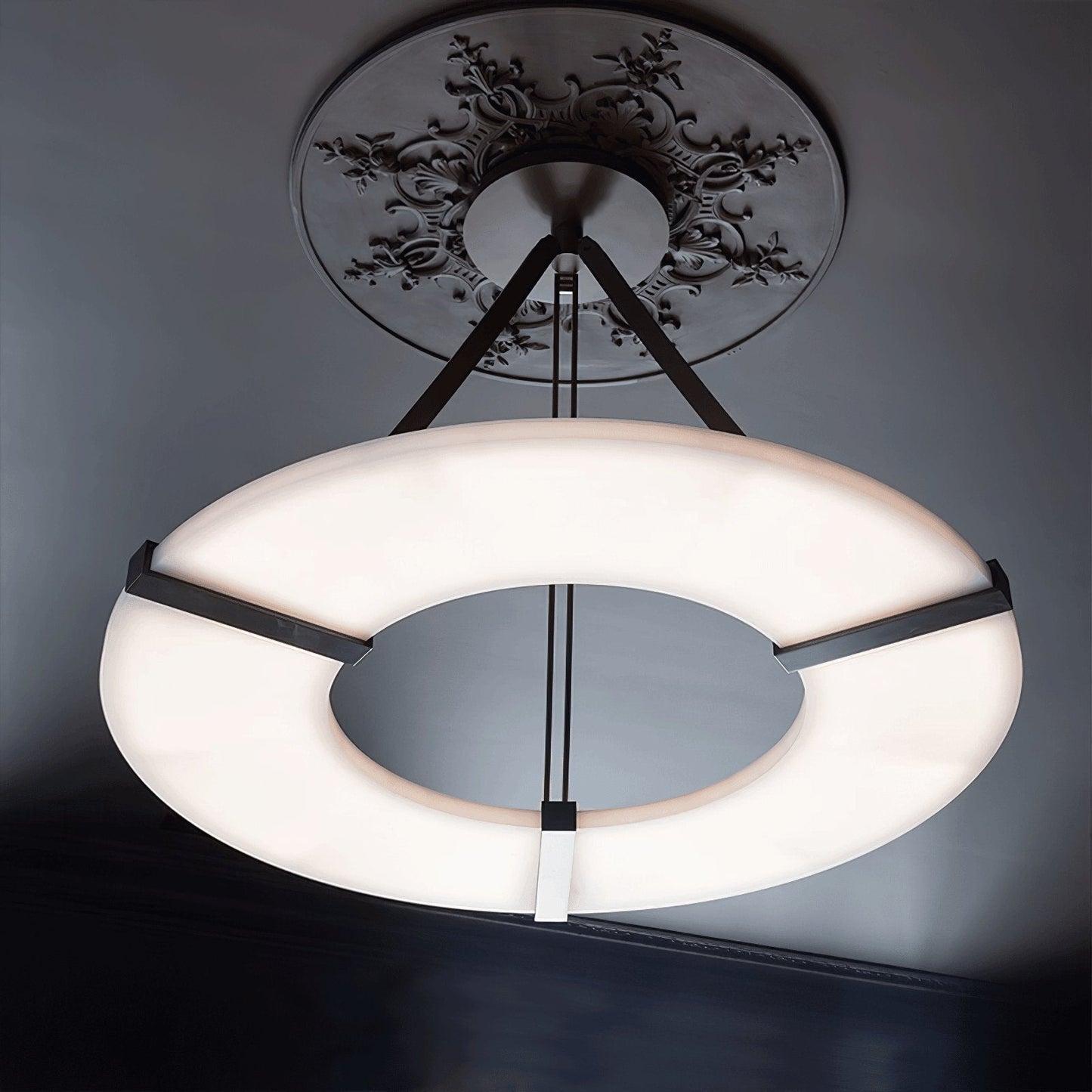 Alabaster Halo Pendant Light