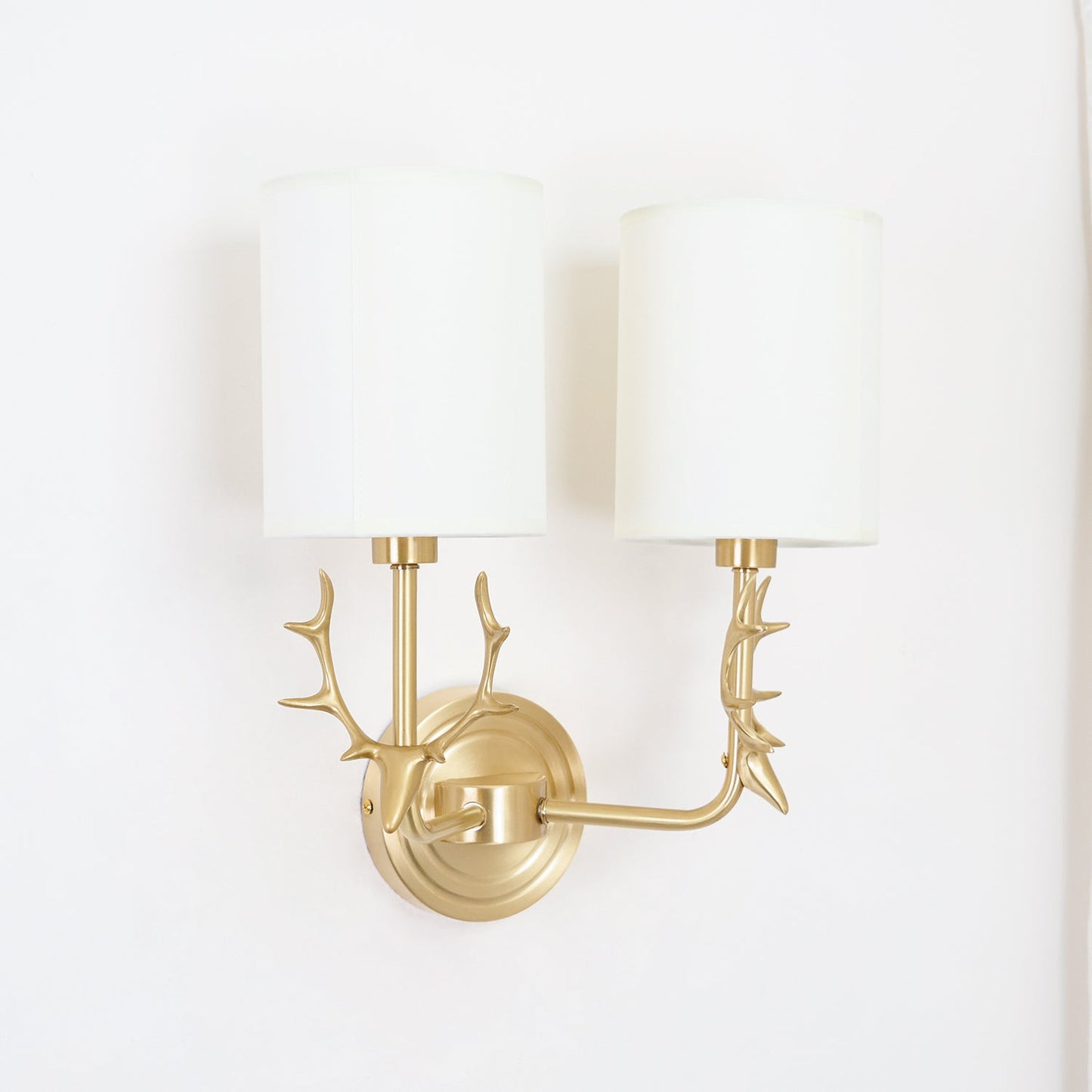 Brass Deer Head Wall Light