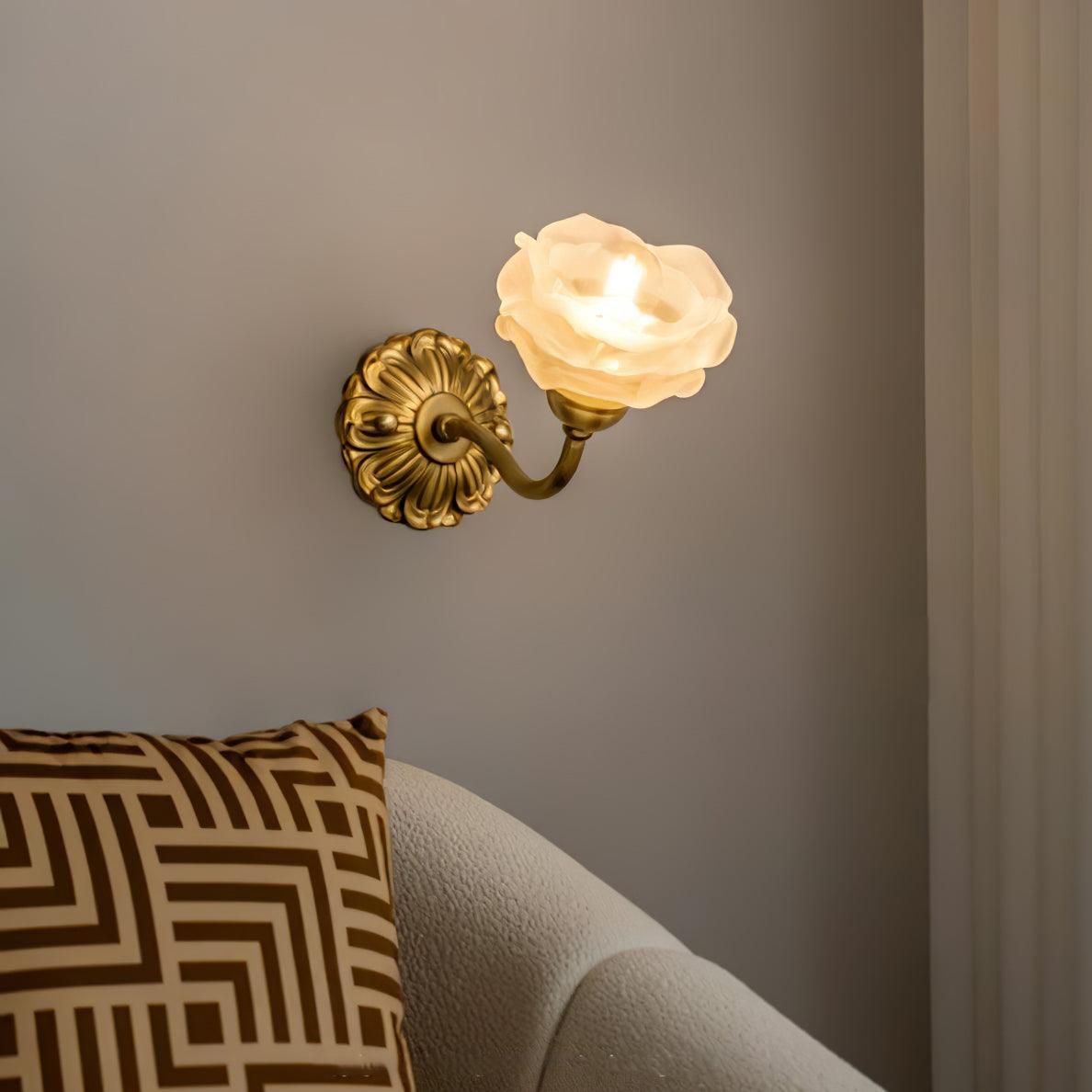 Brass Rose Wall Light