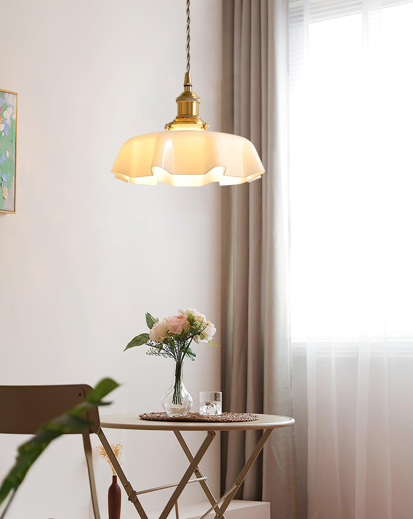 French Flower Pendant Swag Light