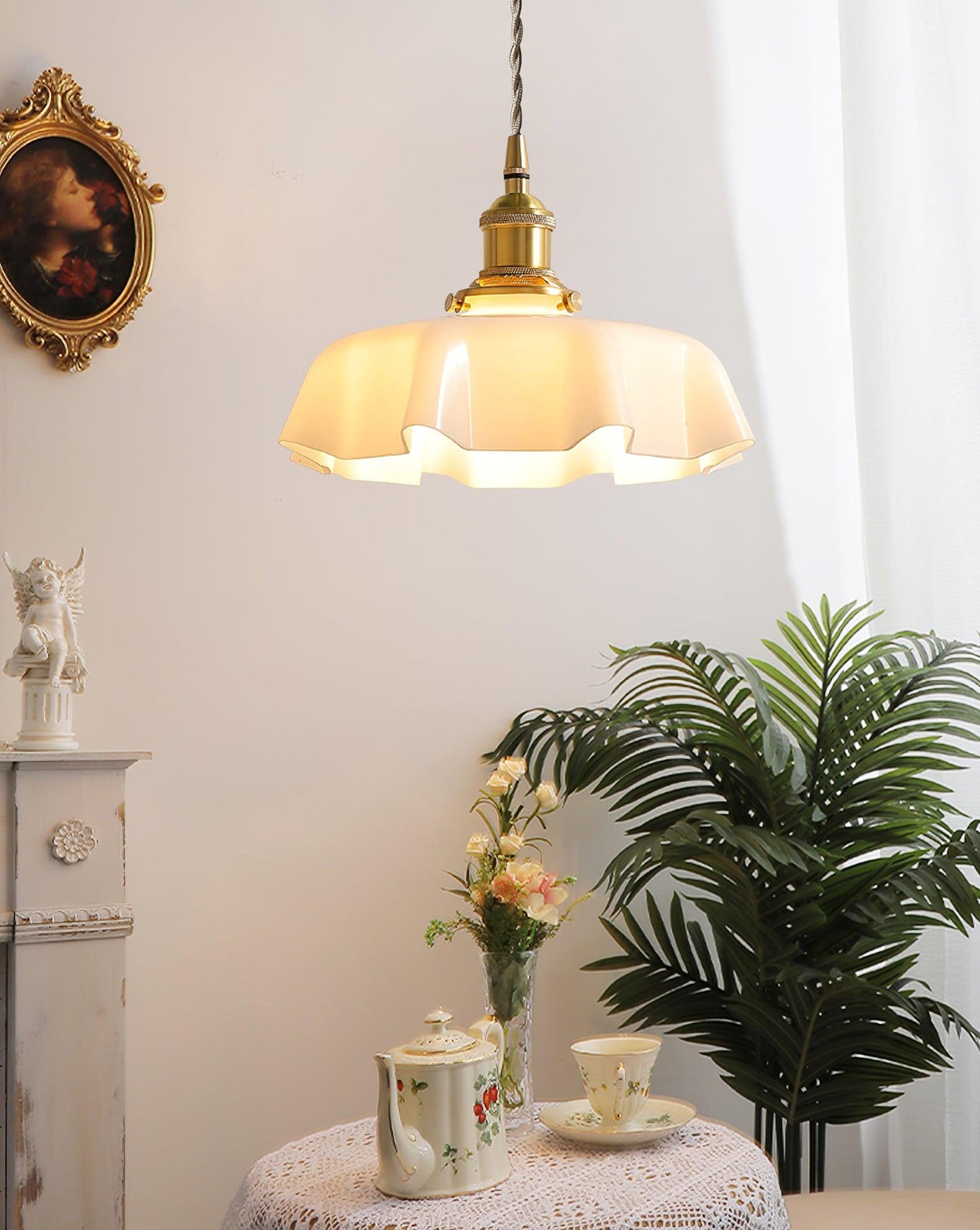 French Flower Pendant Swag Light