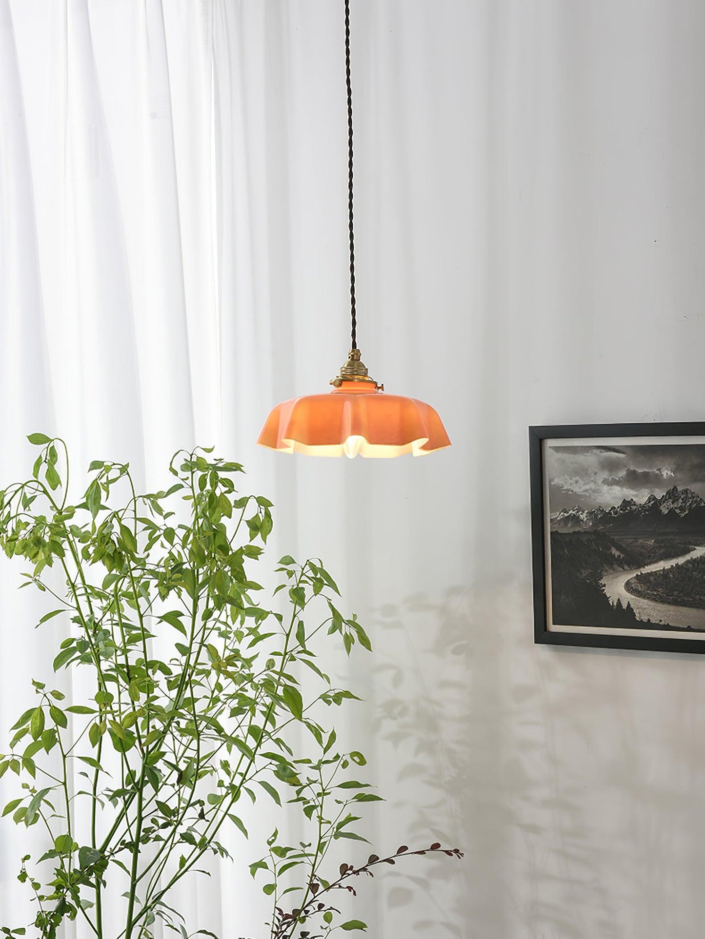 French Flower Pendant Swag Light