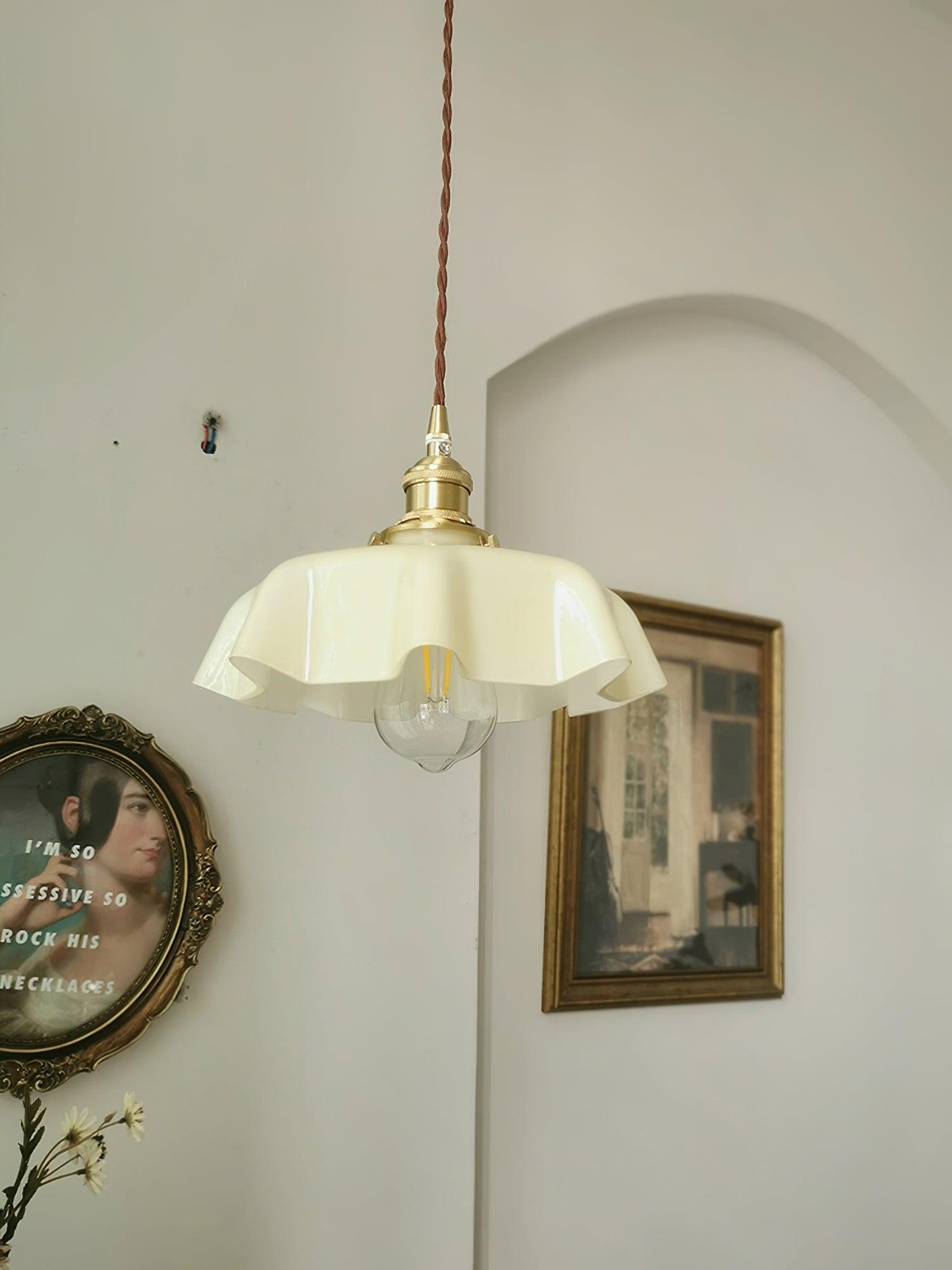 French Flower Pendant Swag Light