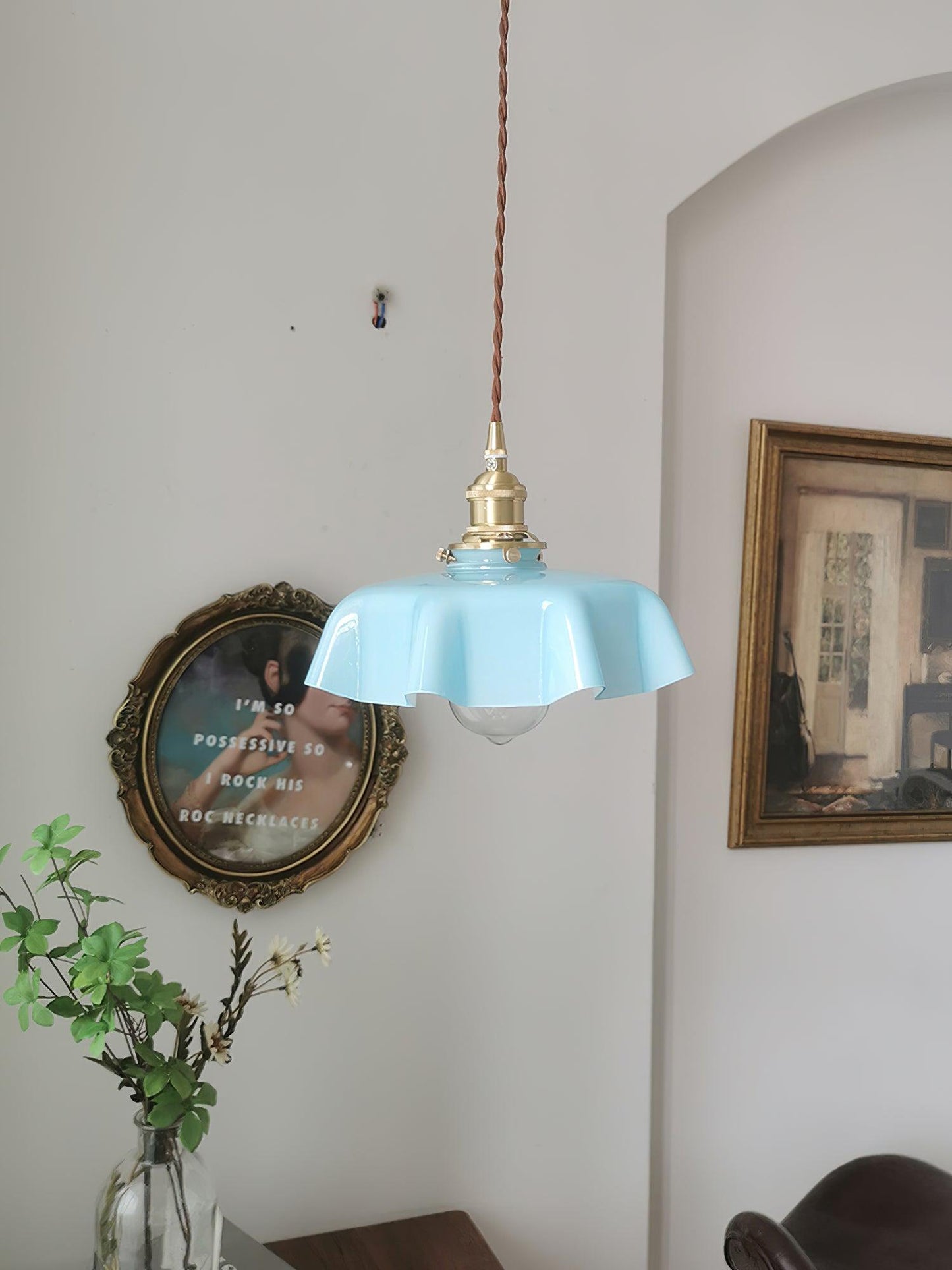 French Flower Pendant Swag Light