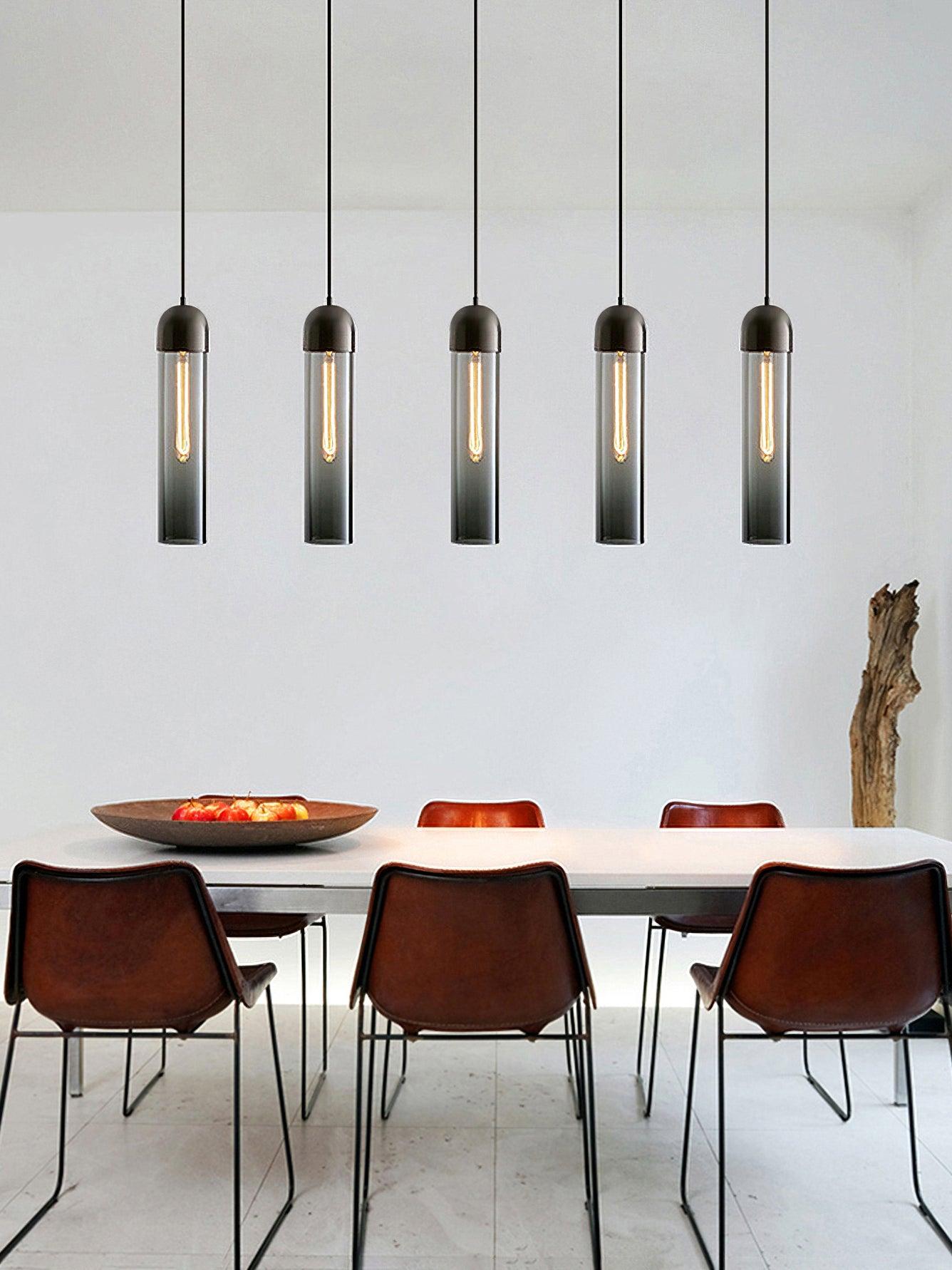 Glass Cylindrical Shape Pendant Light