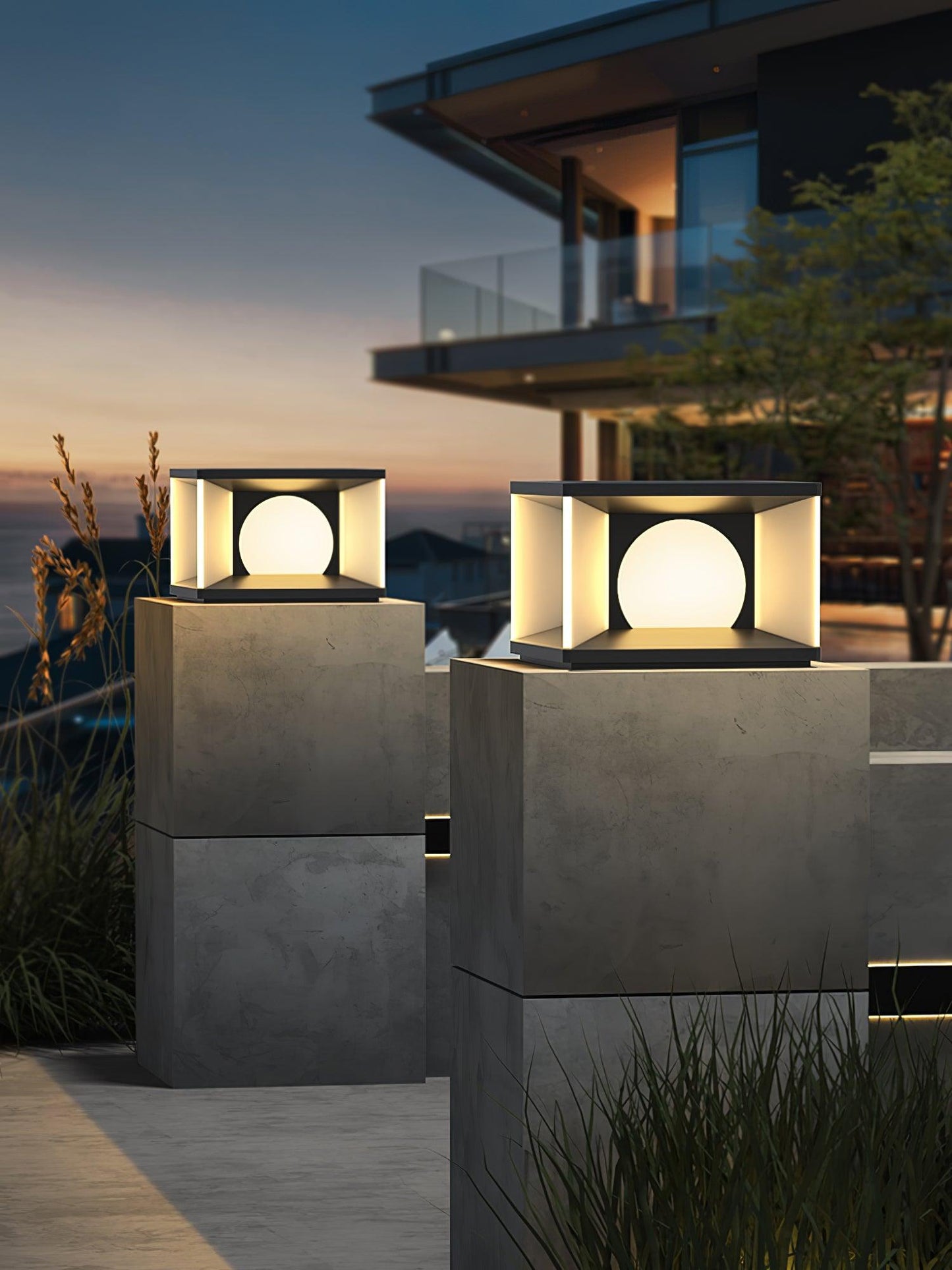 Eclipse Cube Outdoor Post Light