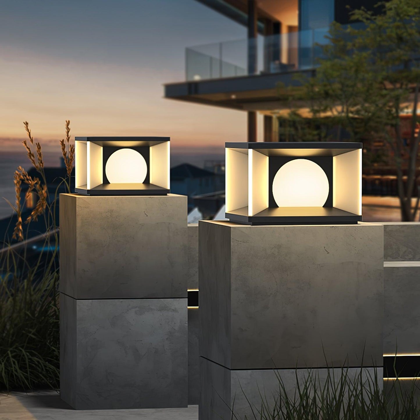 Eclipse Cube Outdoor Post Light