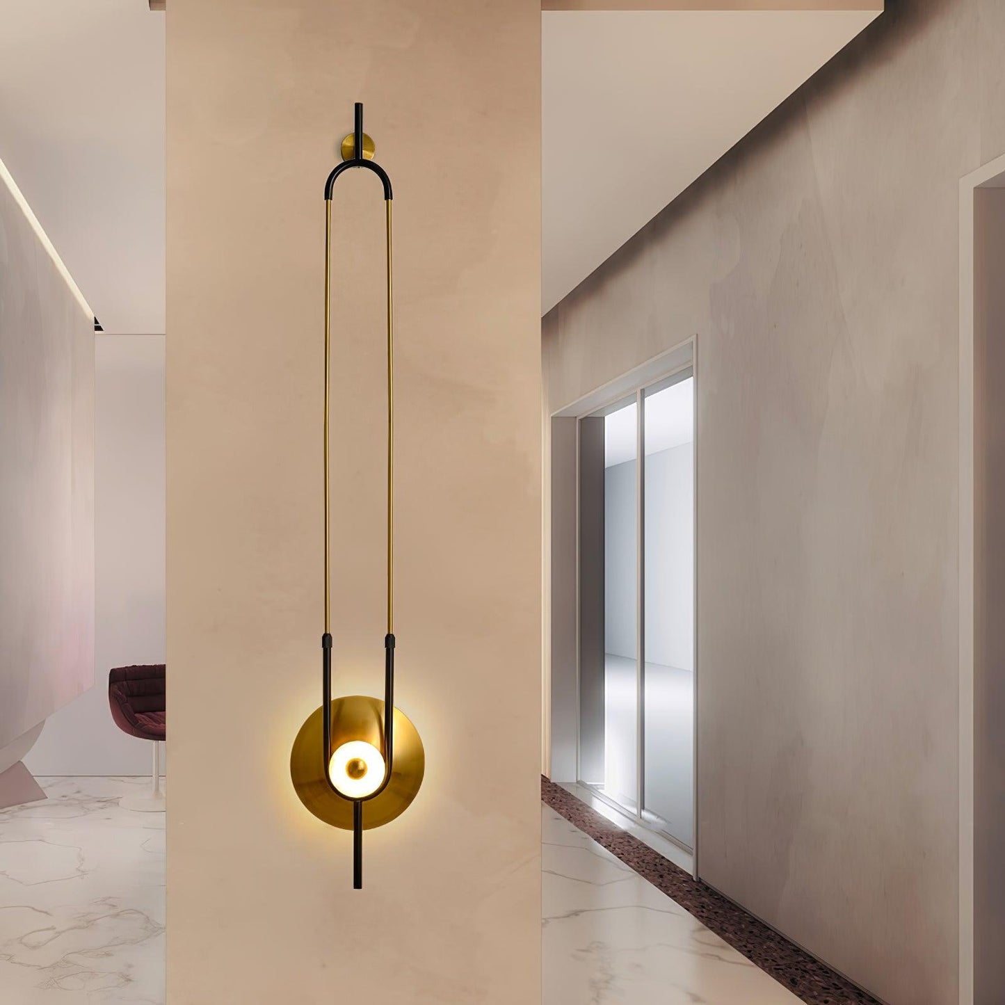 Ellipse Ring Marble Wall Light