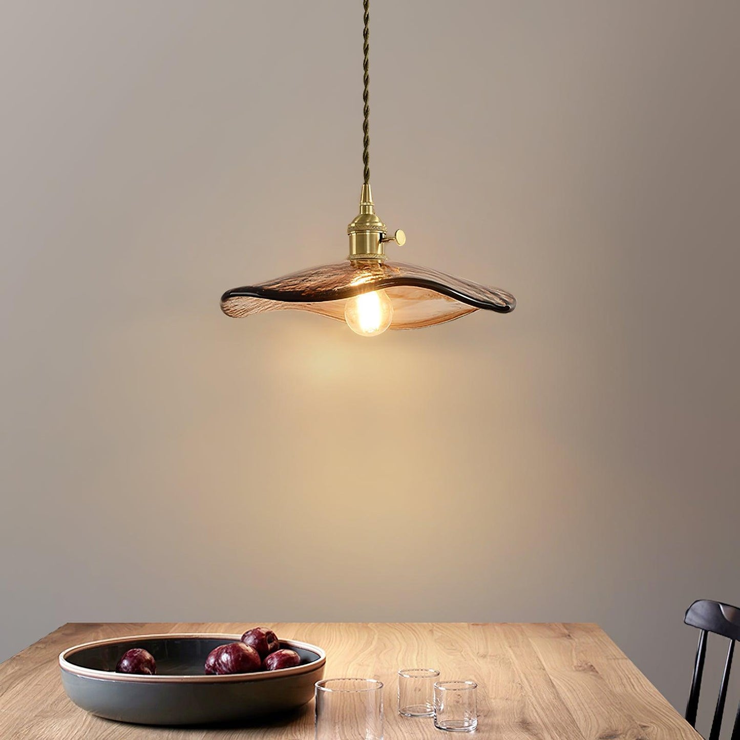 Flower Petal Glass Pendant Light