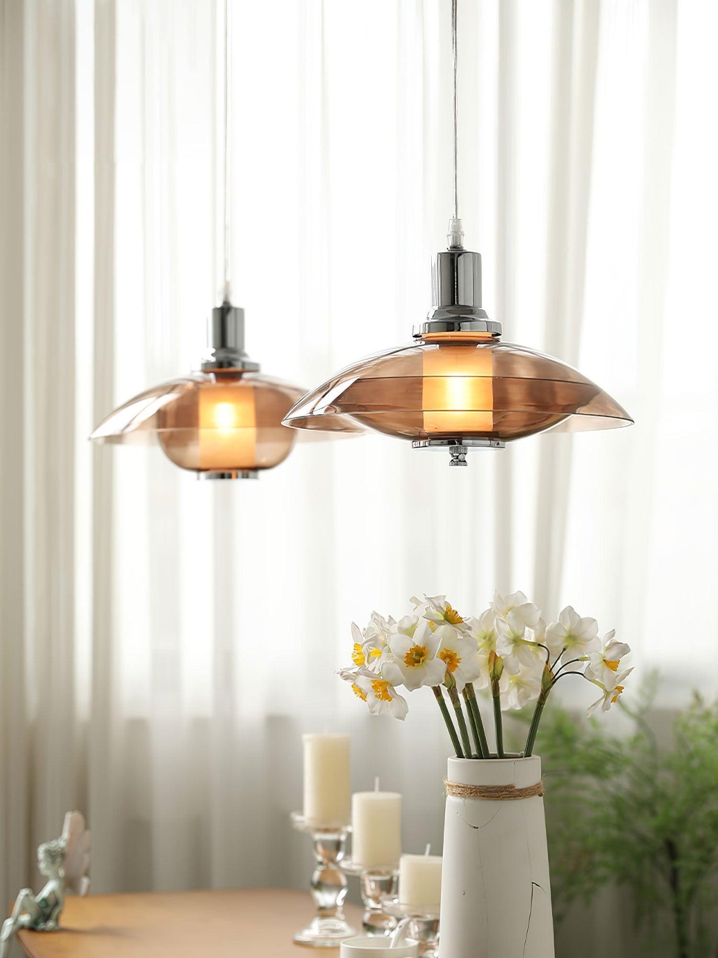 Flying Saucer Chrome Pendant Light