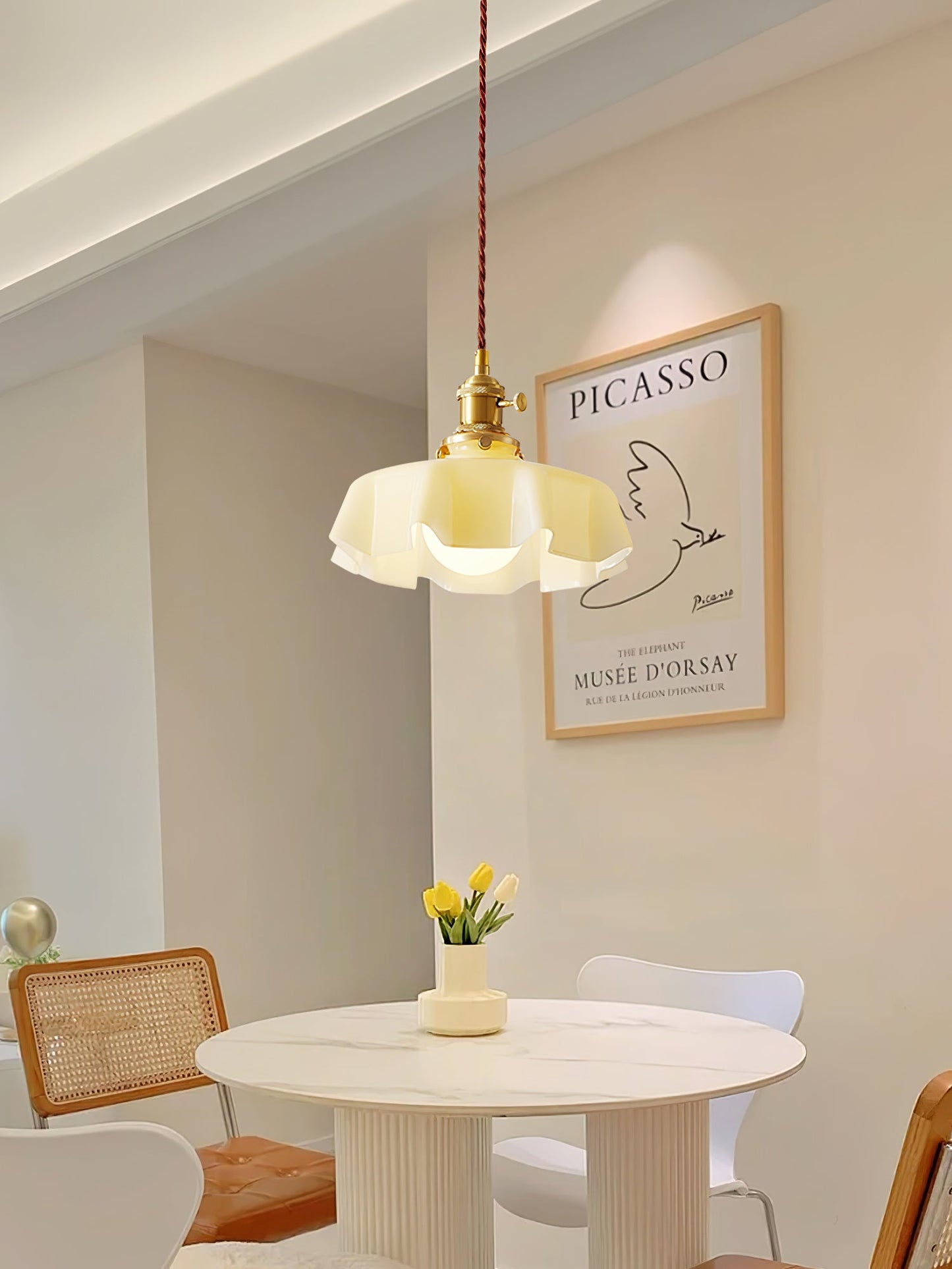 French Flower Pendant Swag Light