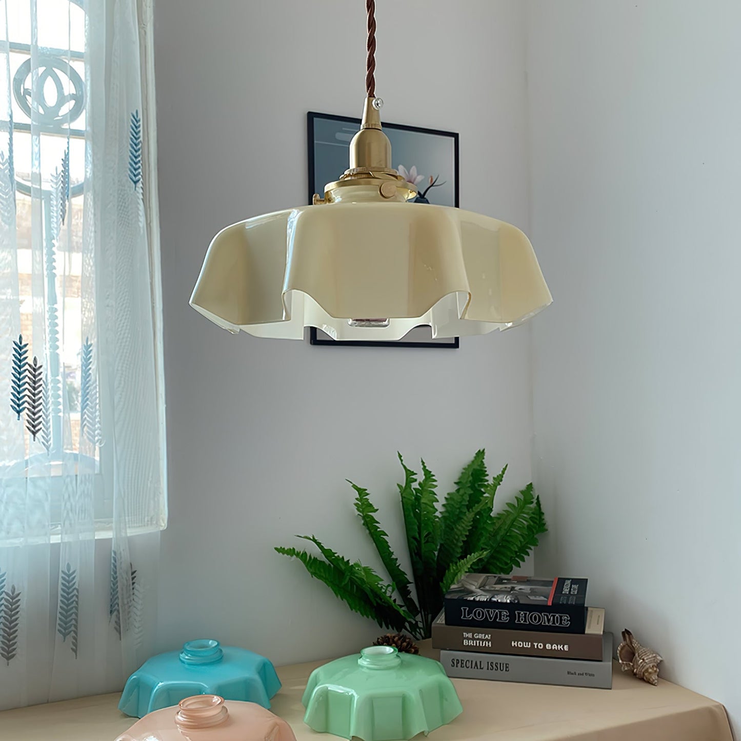 French Flower Pendant Swag Light