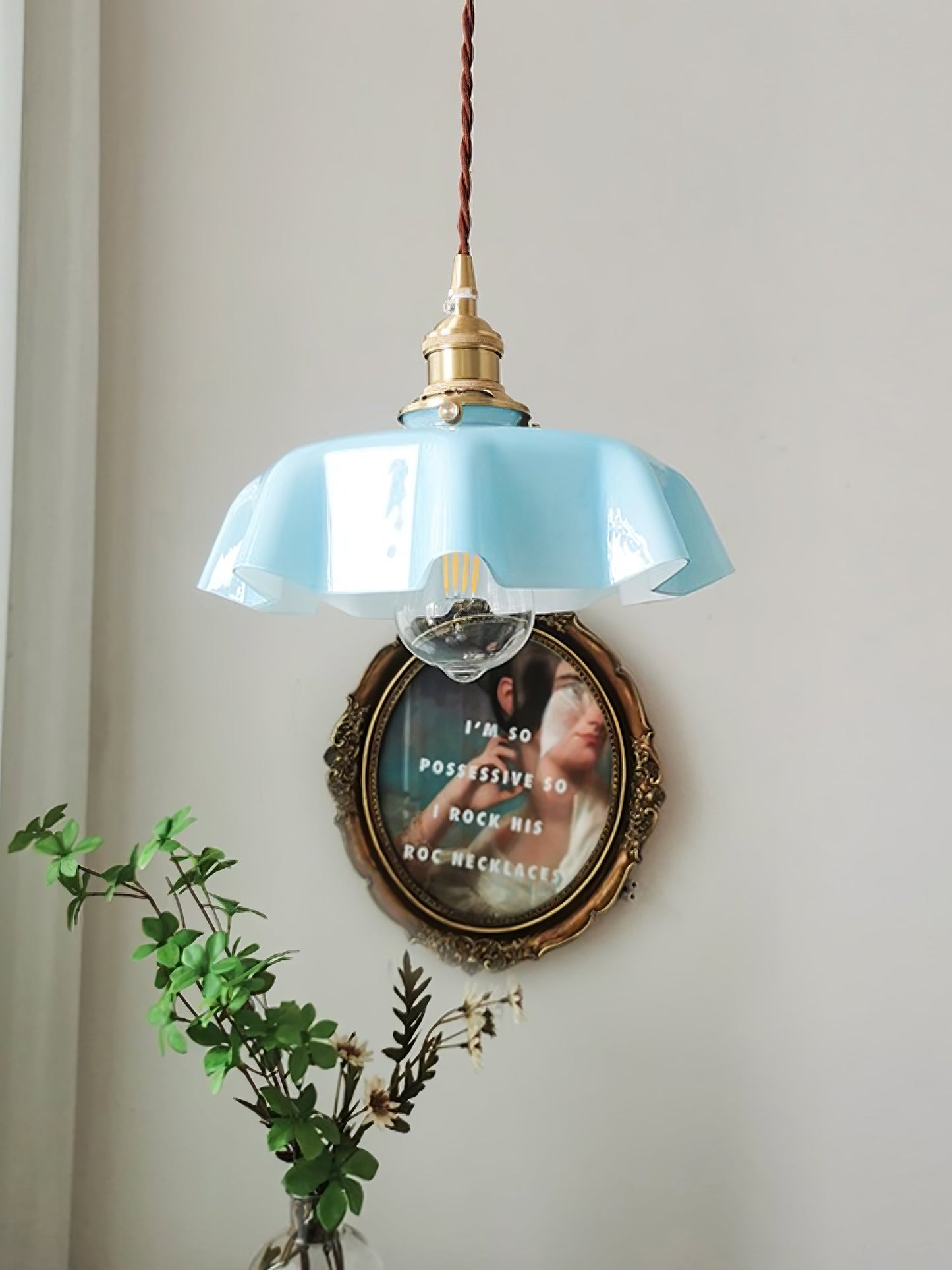 French Flower Pendant Swag Light