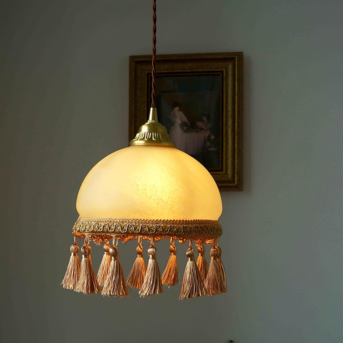 French Tassels Brass Pendant Light