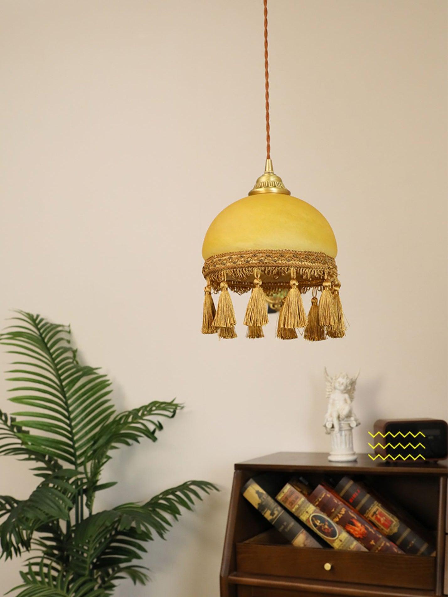 French Tassels Brass Pendant Light