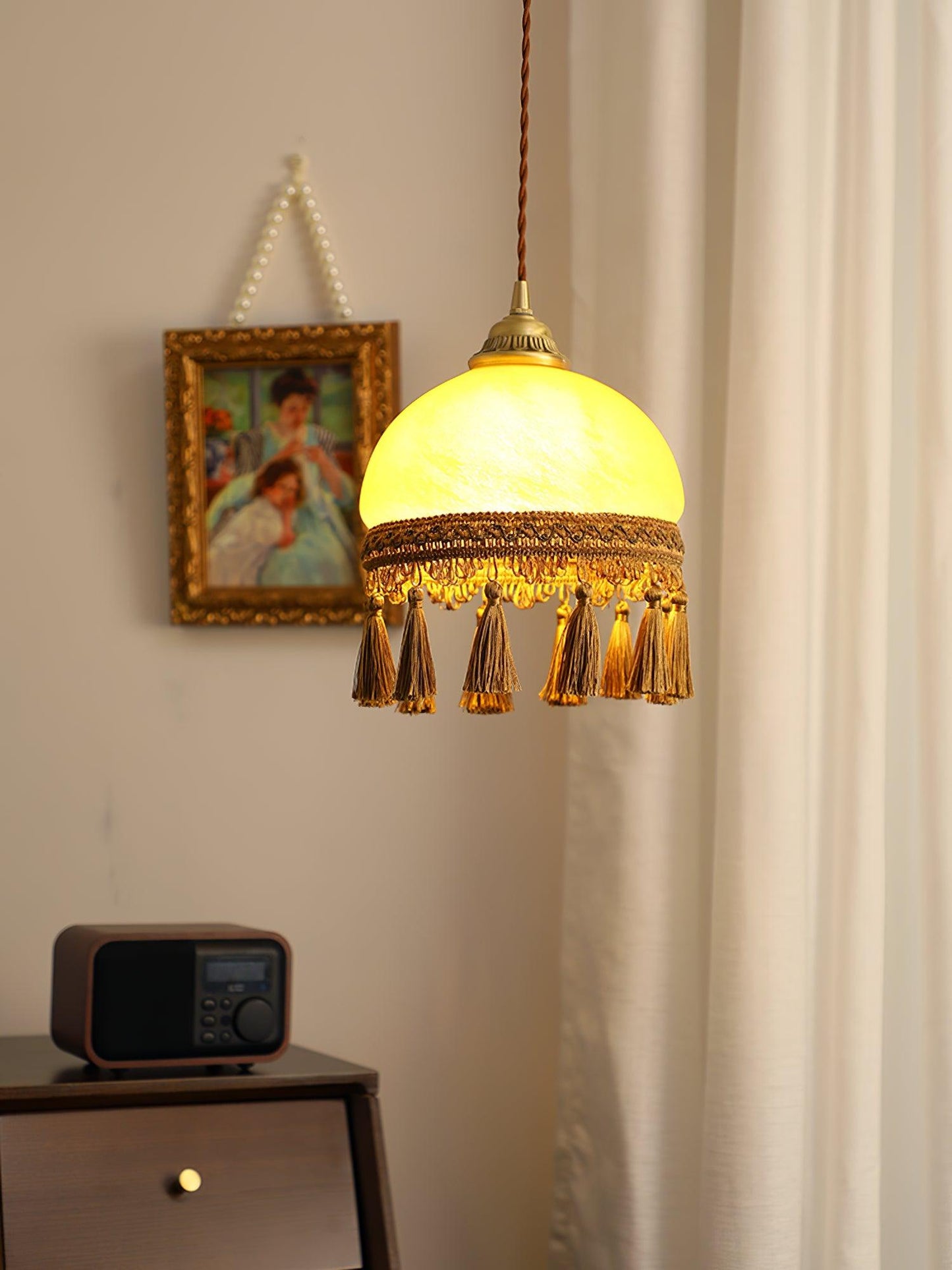 French Tassels Brass Pendant Light