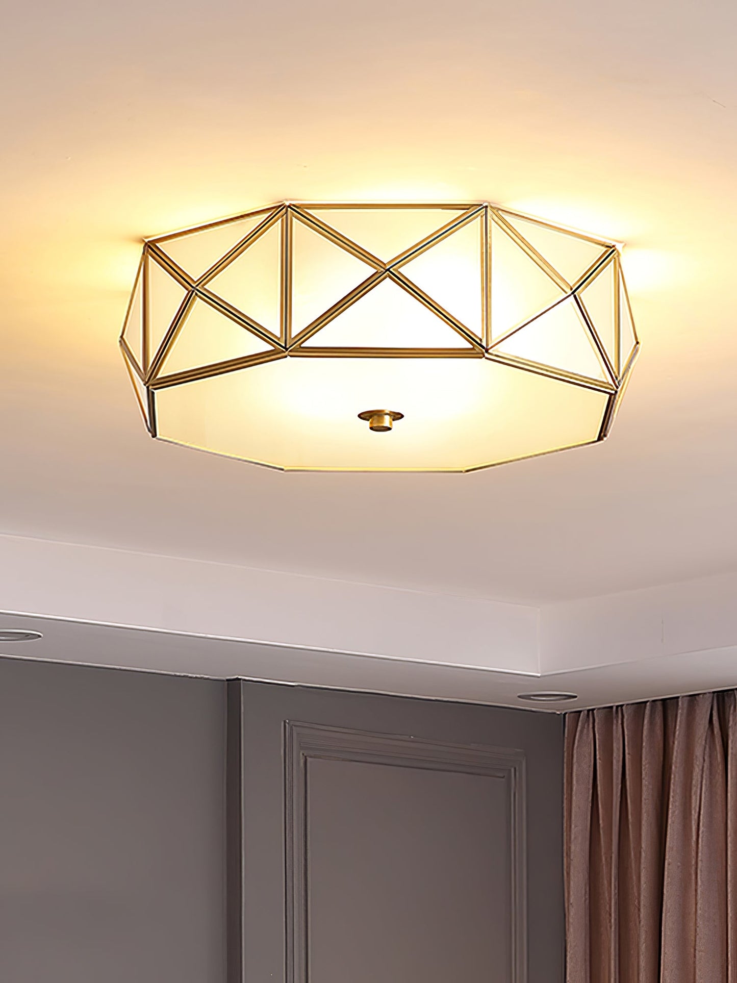 Geometric Shaped Flush Ceiling Light