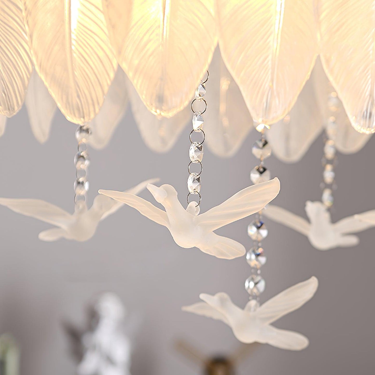 Glass Feather Ceiling Light