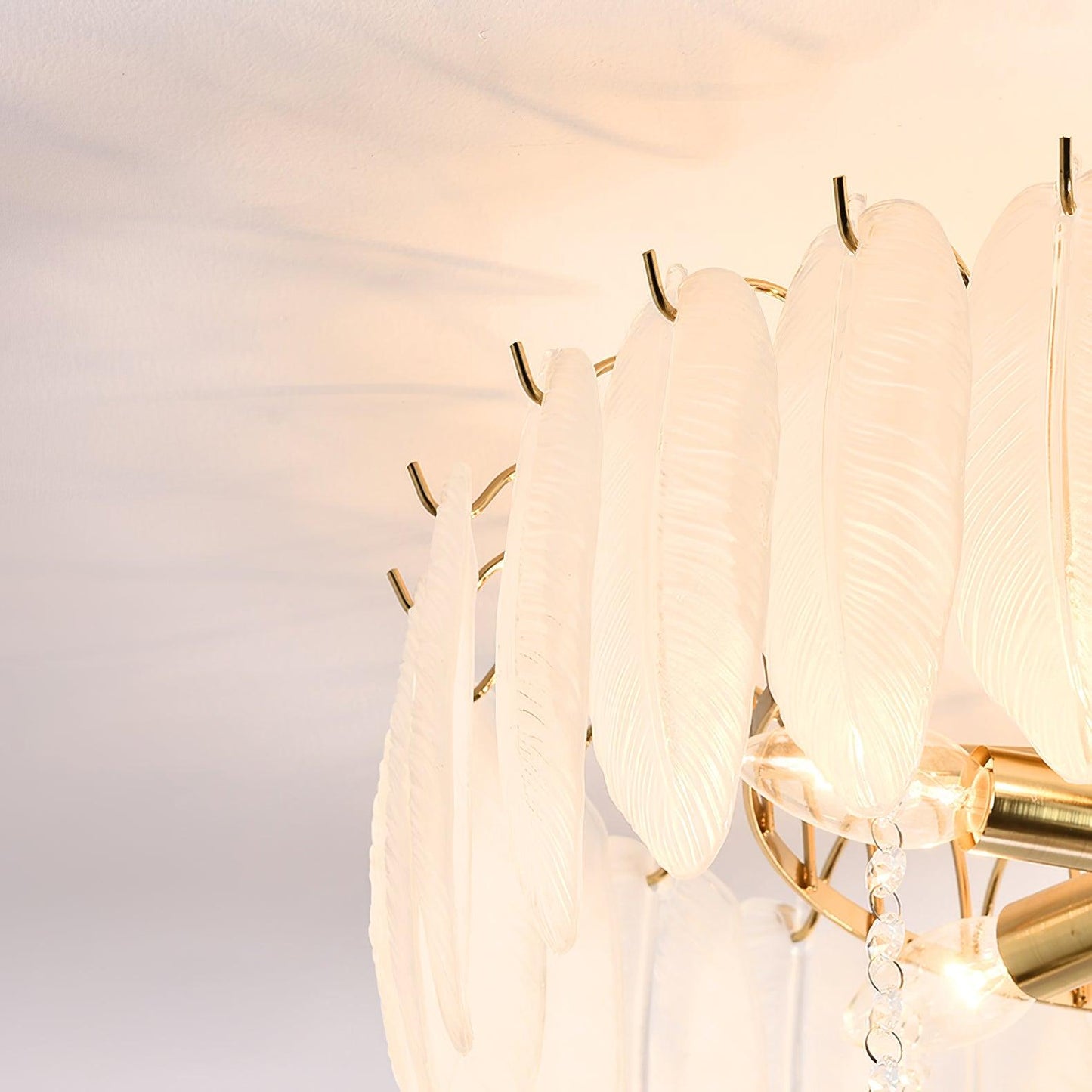 Glass Feather Ceiling Light