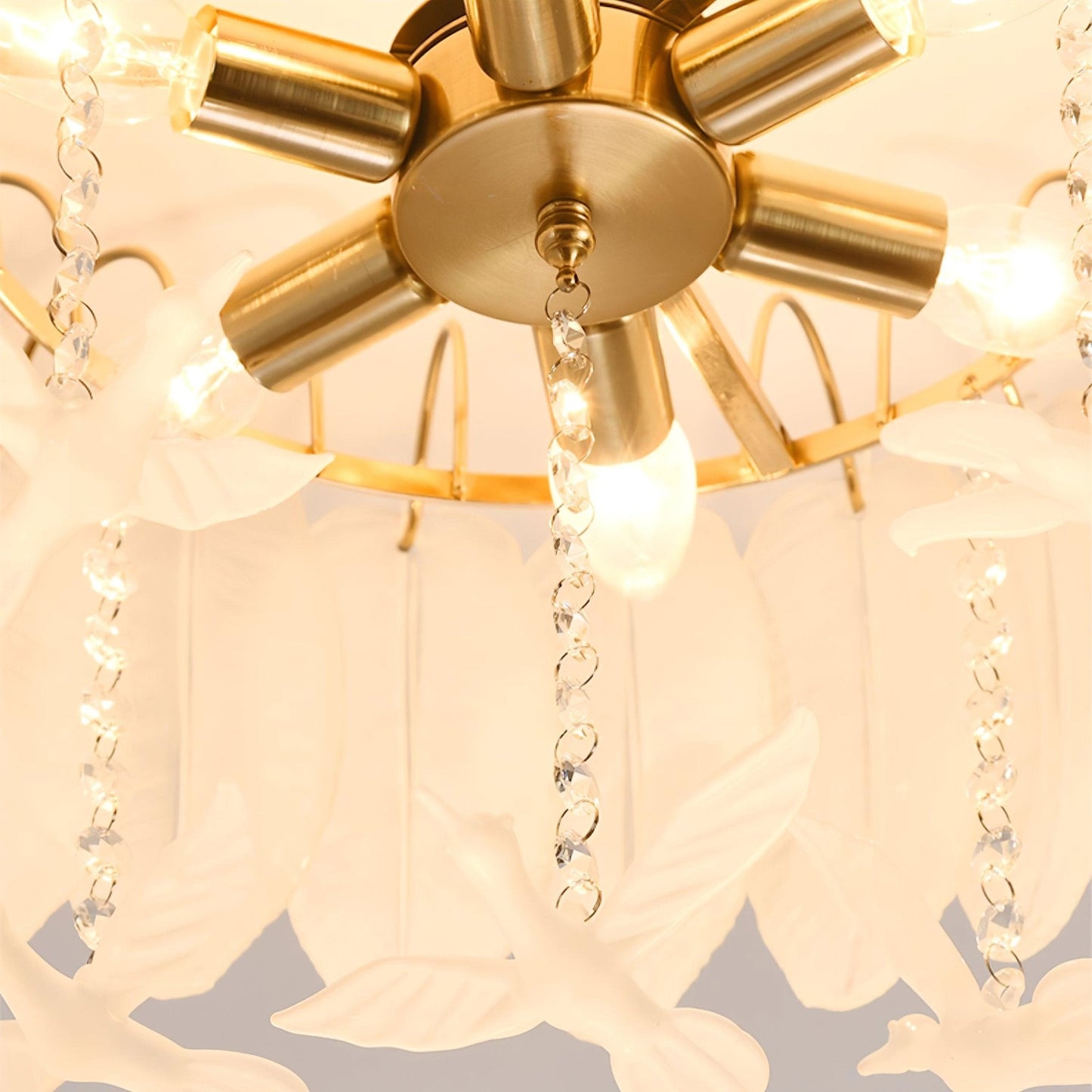 Glass Feather Ceiling Light