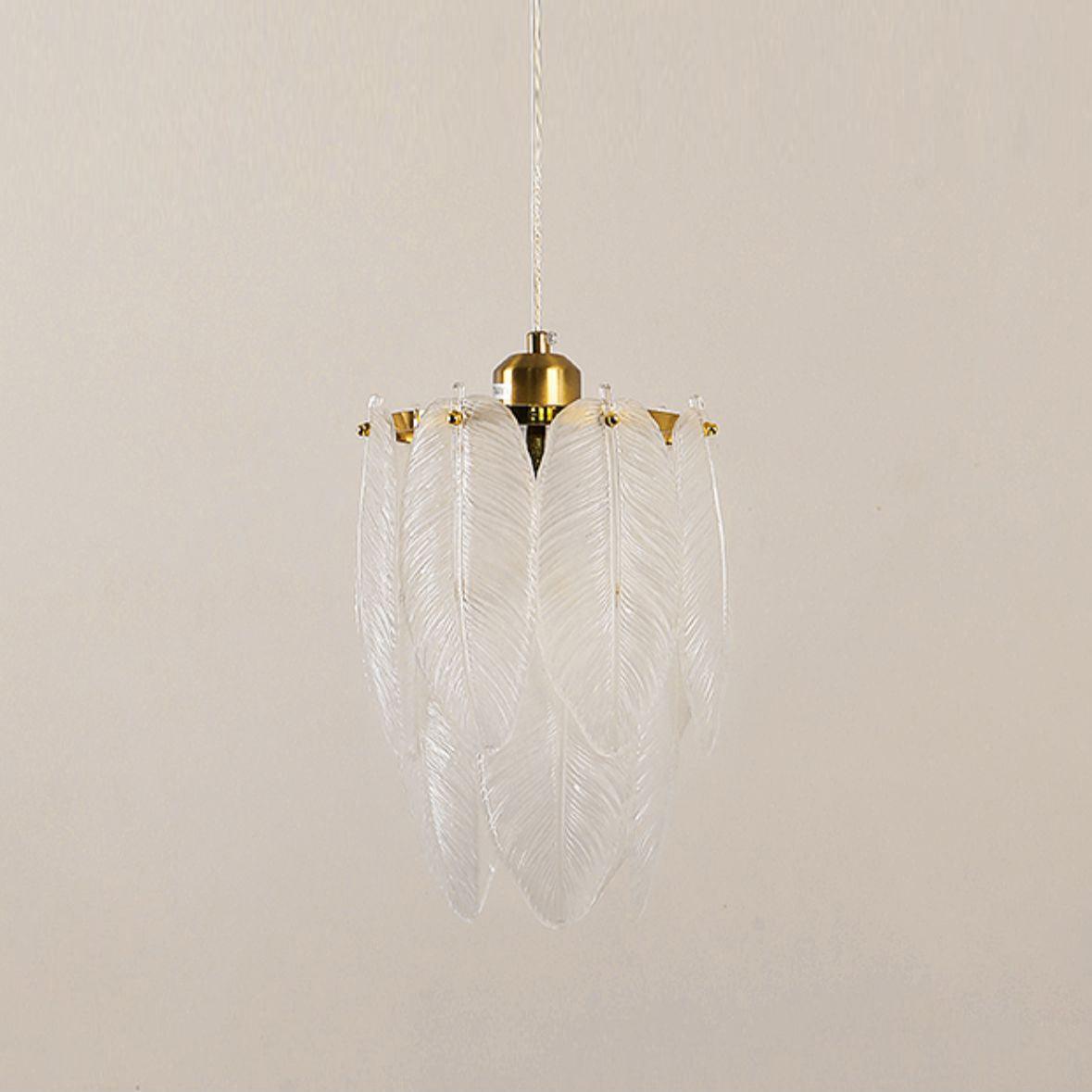 Glass Feather Pendant Light