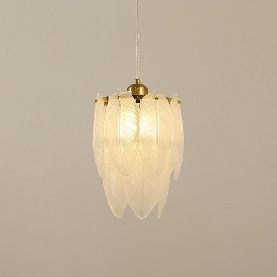 Glass Feather Pendant Light