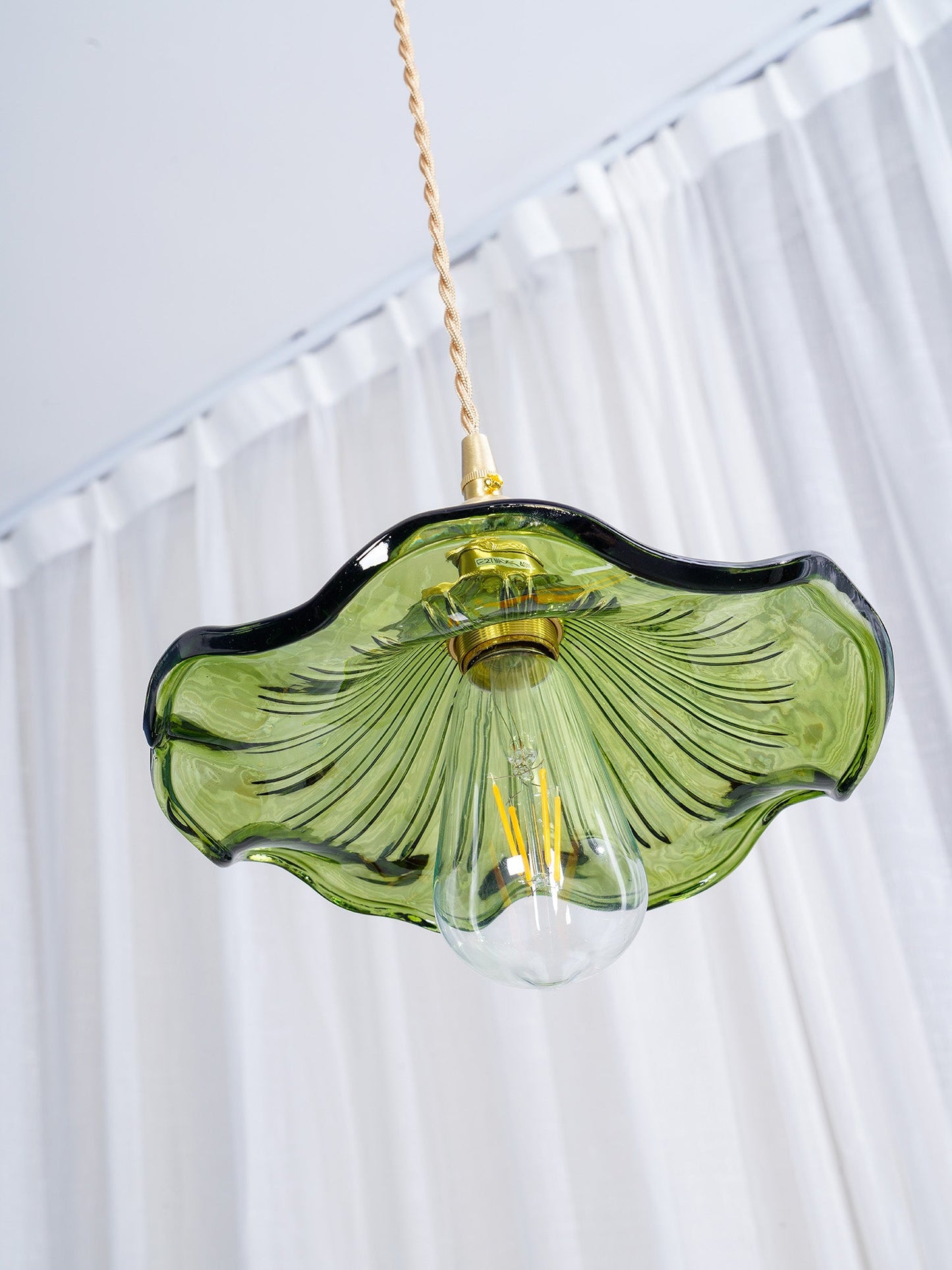 Glass Hibiscus Flower Pendant Light