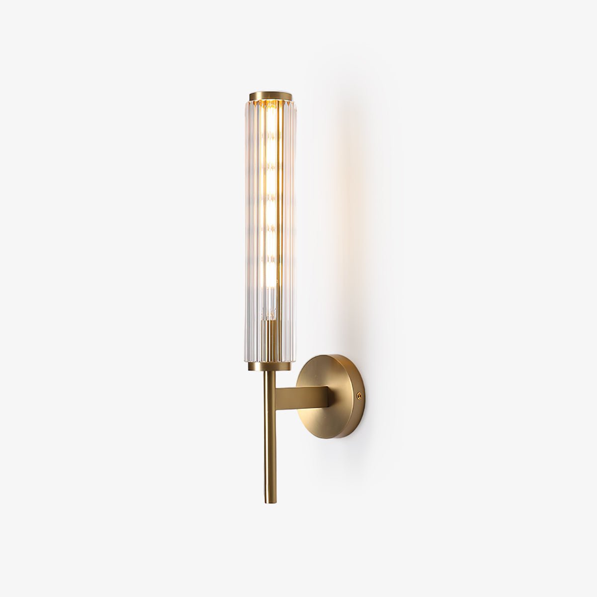 Glass Linear Brass Wall Light