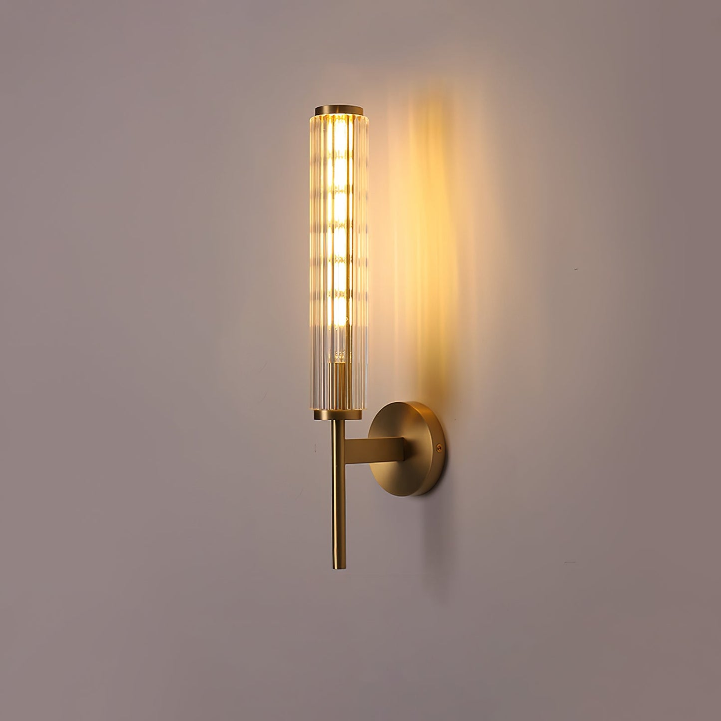 Glass Linear Brass Wall Light