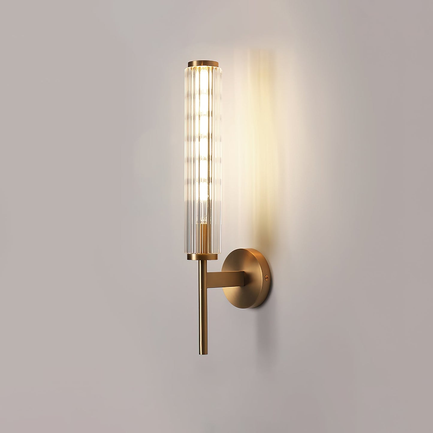 Glass Linear Brass Wall Light