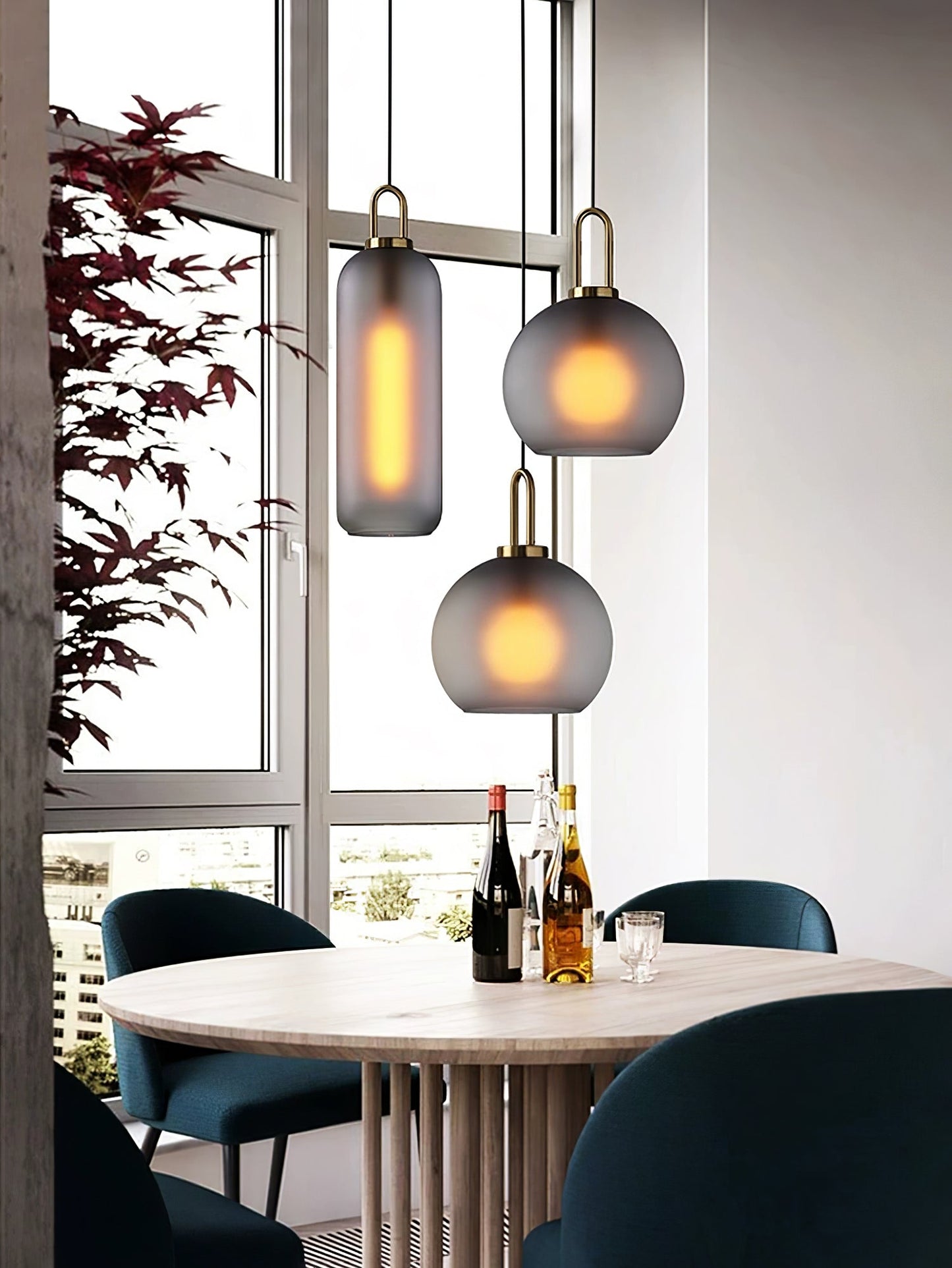 Glass Pendant Swag Light