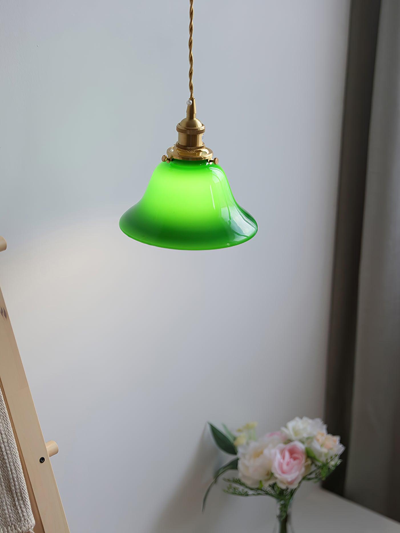 Green Bell Pendant Light