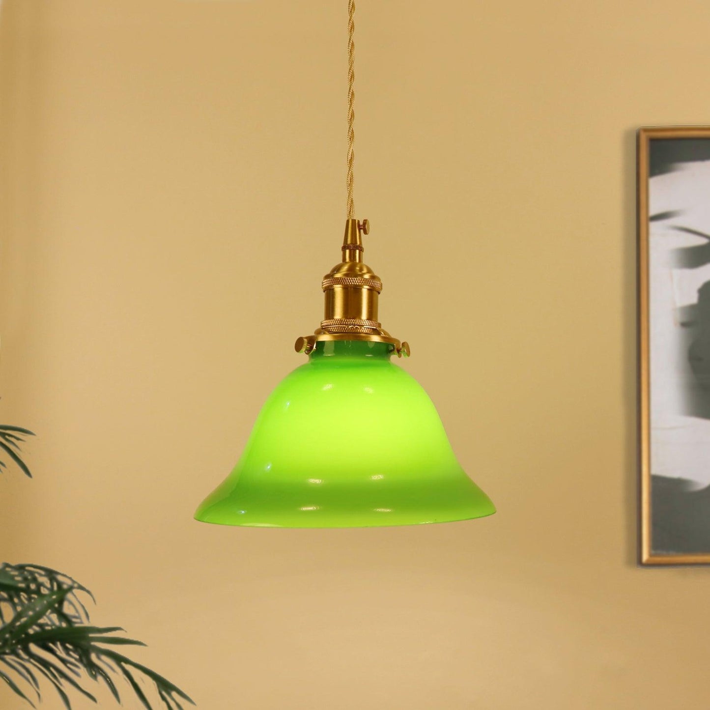 Green Bell Pendant Light