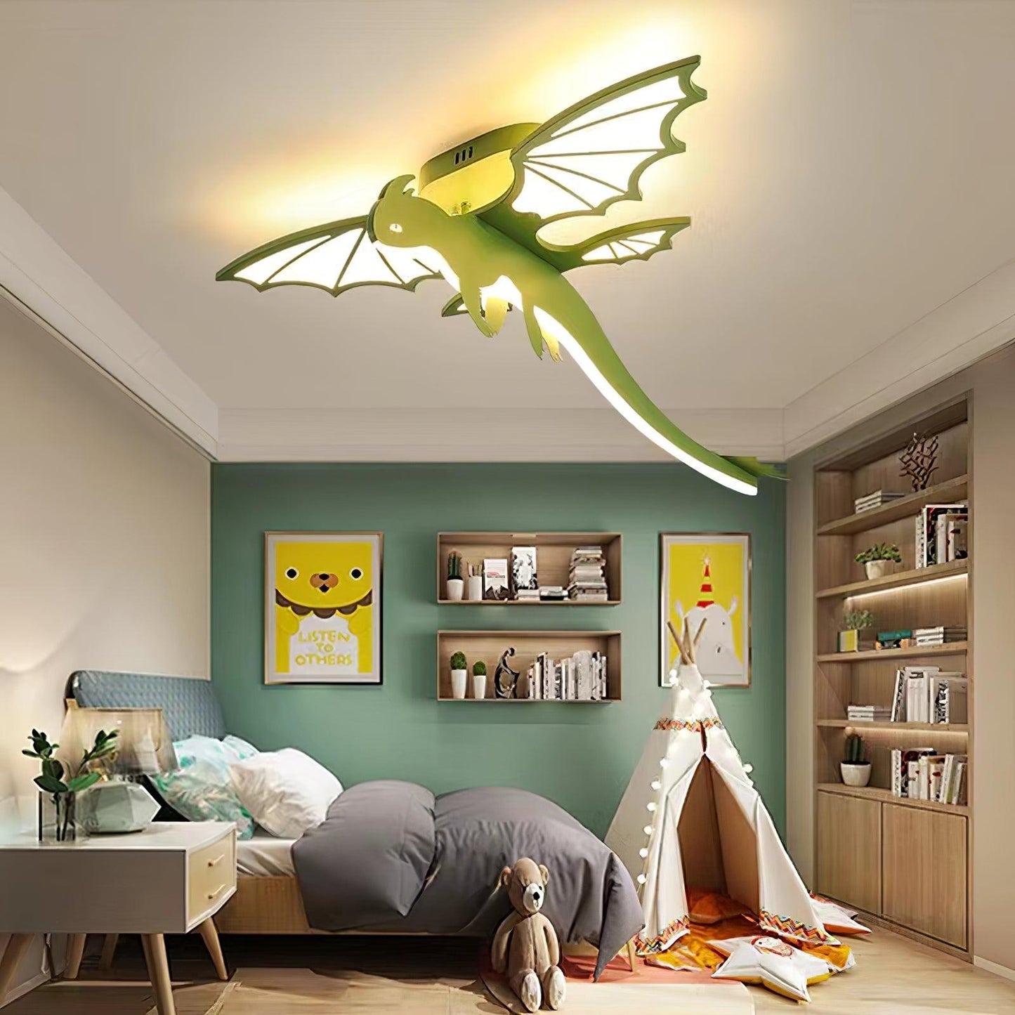 Green Dinosaur Ceiling Light