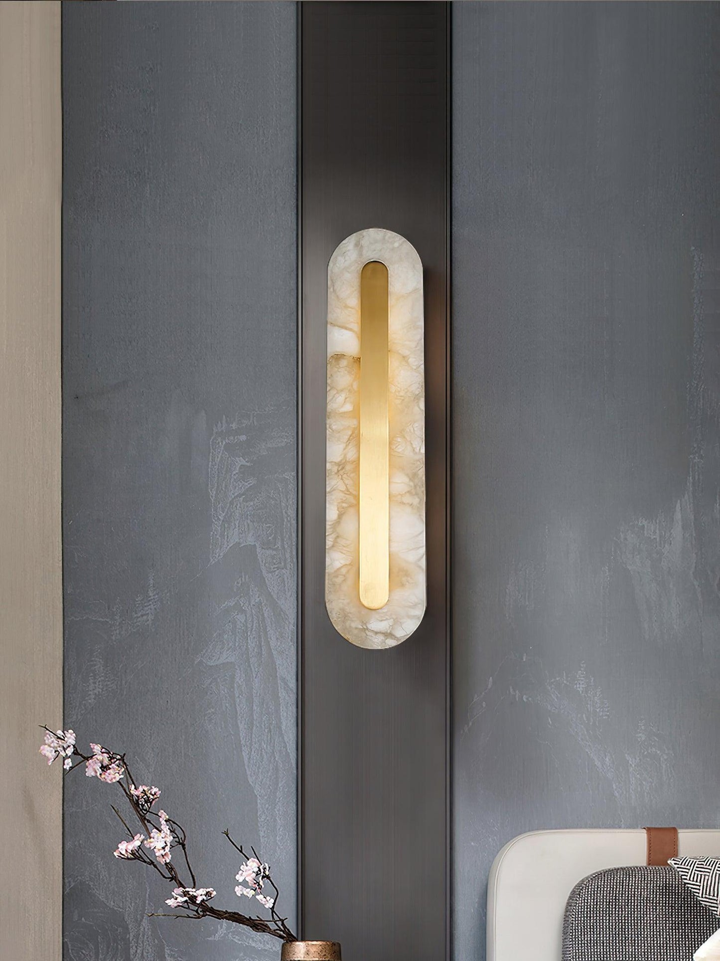 Alabaster Rounded Wall Light