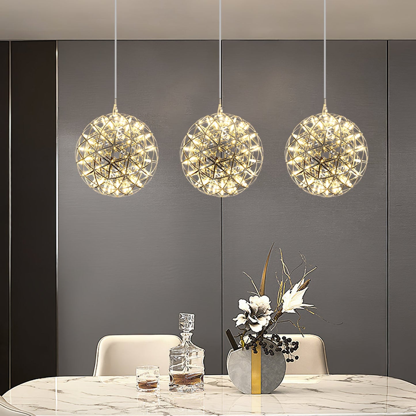 Gold Spark Ball Pendant Light