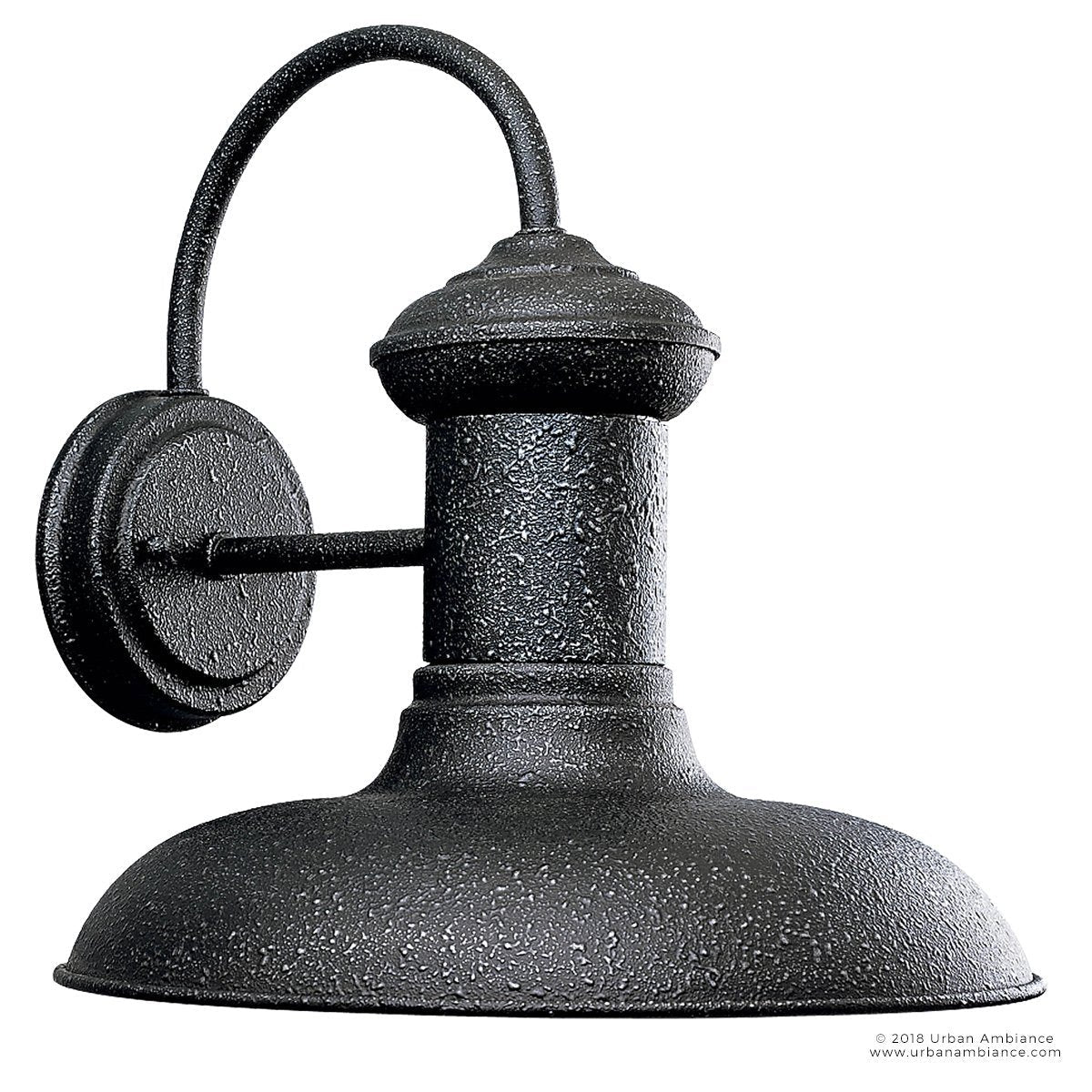 UHP1028 Luxe Industrial Chic Outdoor Wall Light, 12.375"H x 12"W, Olde Iron Finish, Palermo Collection