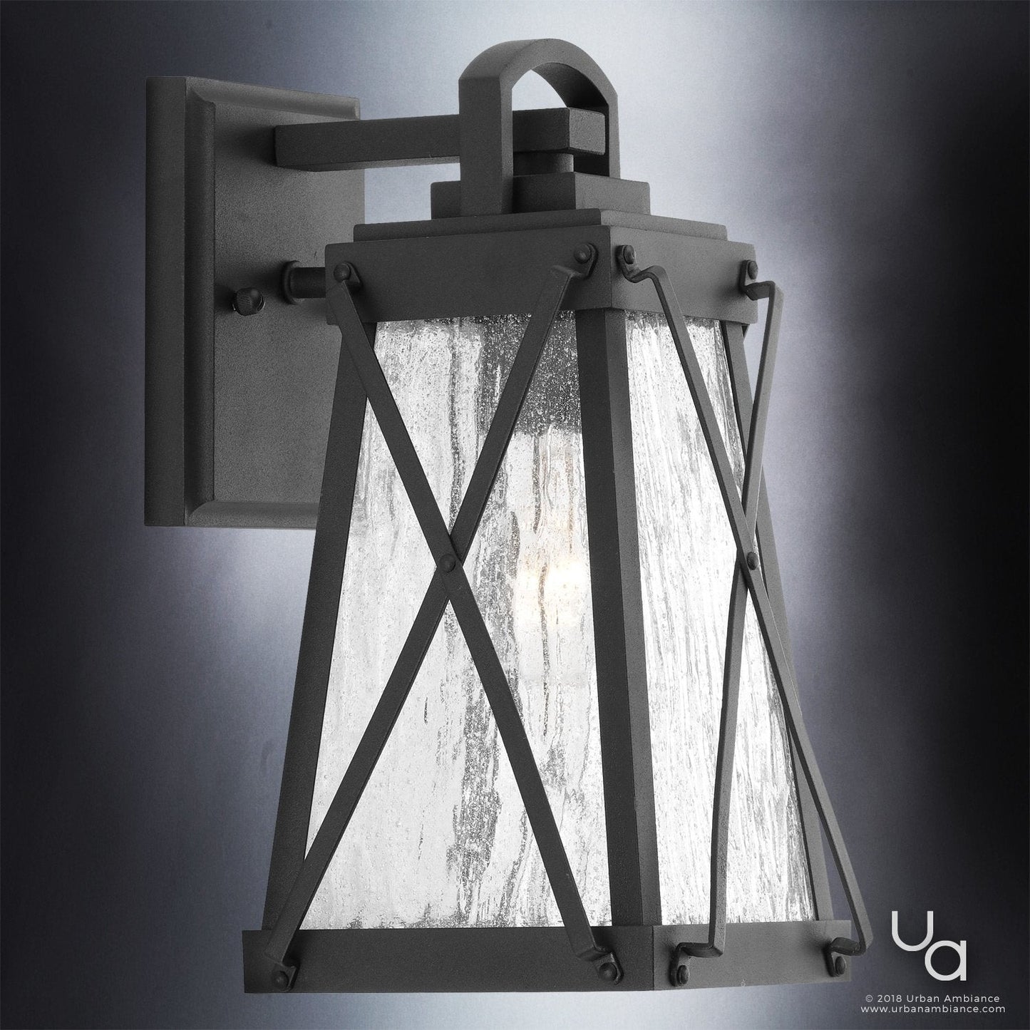 UHP1051 English Country Outdoor Wall Light, 11-1/2"H x 6"W, Midnight Black Finish, Saint Paul Collection