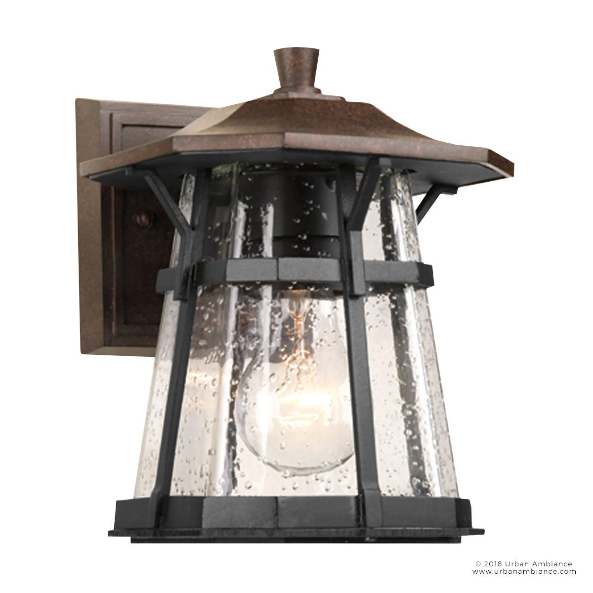 UHP1070 Rustic Outdoor Wall Light, 8.625"H x 6.5"W, Coffee Bronze Finish, Gold Coast Collection