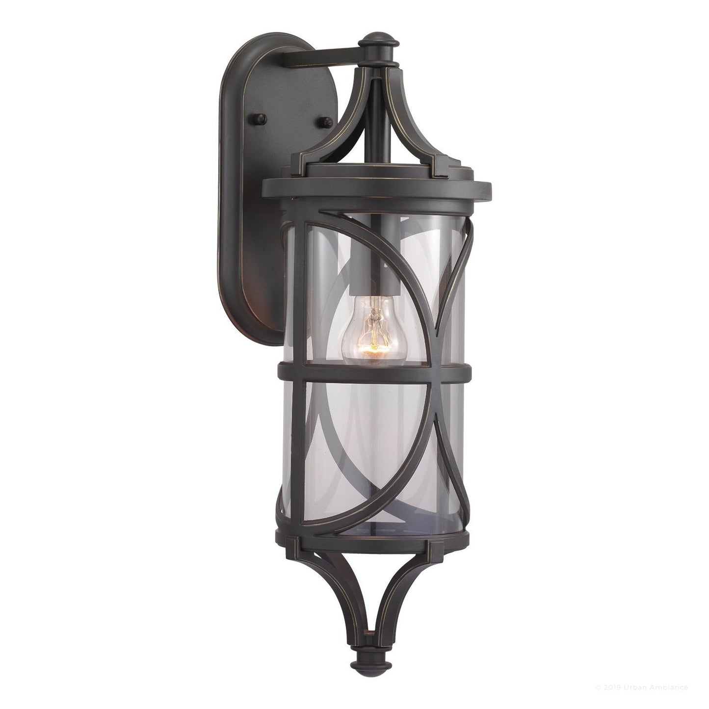 UHP1186 Rustic Outdoor Wall Light, 21-3/8" x 7-1/2", Olde Bronze Finish, Brussels Collection