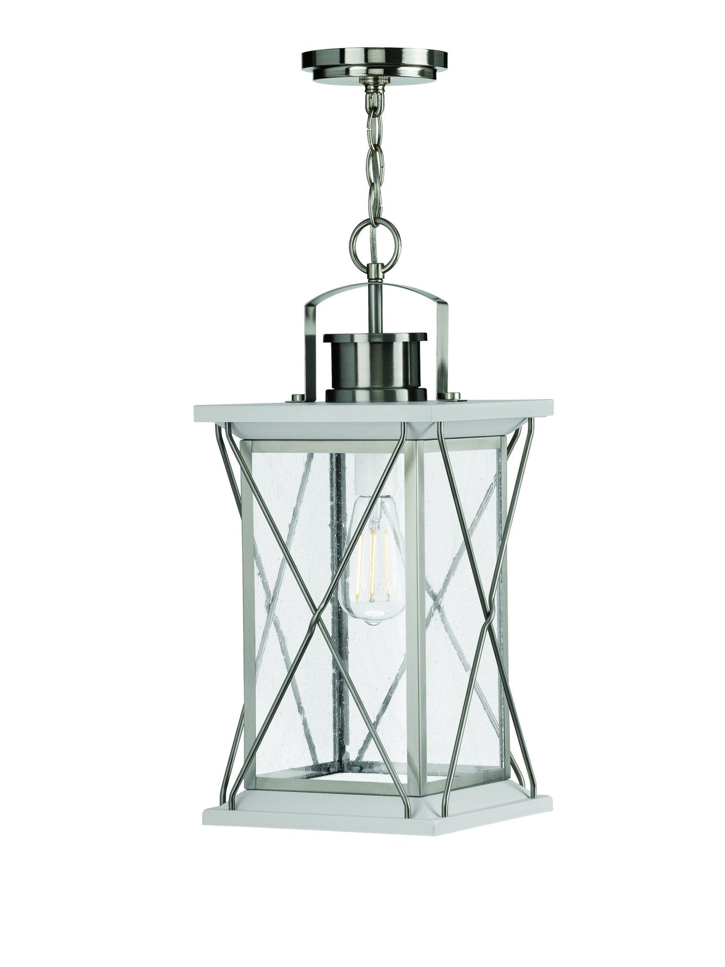 UHP1221 Colonial Outdoor Pendant Light, 21"H x 9"W, Stainless Steel Finish, Longmont Collection