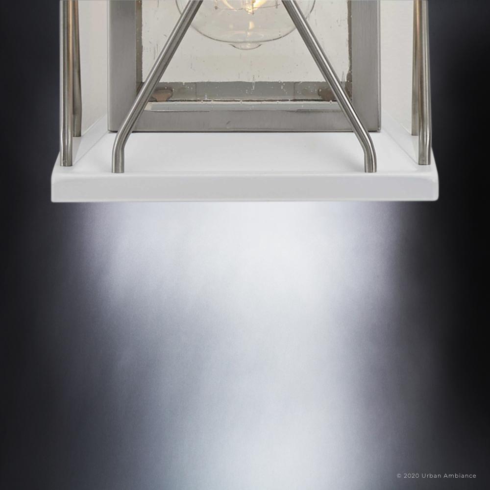 UHP1222 Colonial Outdoor Wall Light, 13"H x 6.5"W, Stainless Steel Finish, Longmont Collection