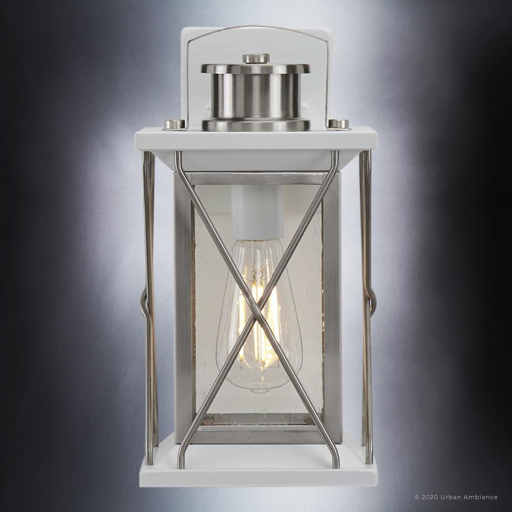 UHP1222 Colonial Outdoor Wall Light, 13"H x 6.5"W, Stainless Steel Finish, Longmont Collection