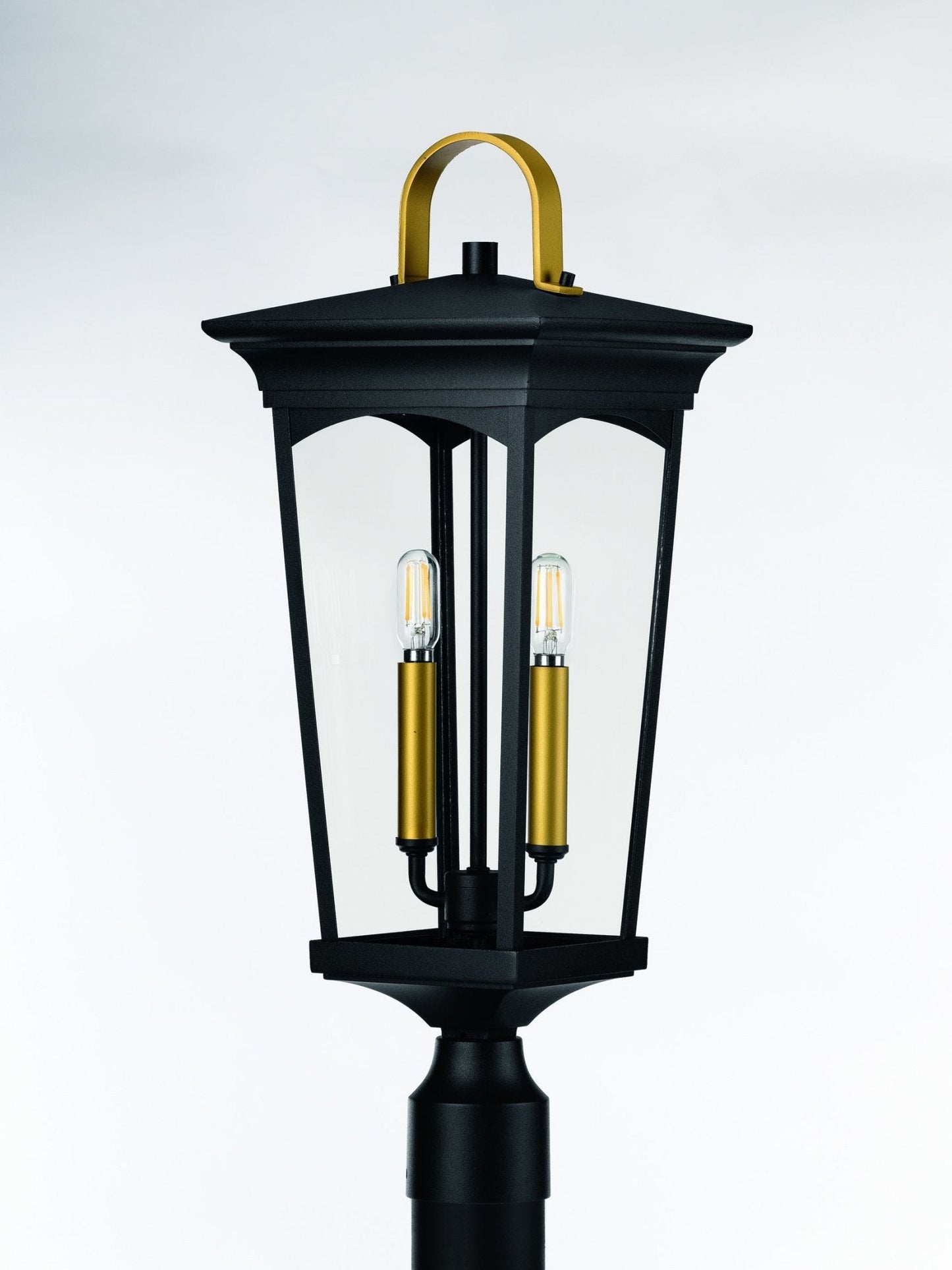 UHP1260 Cosmopolitan Outdoor Post/Pier Light, 23.5"H x 9"W, Midnight Black Finish, Asheville Collection