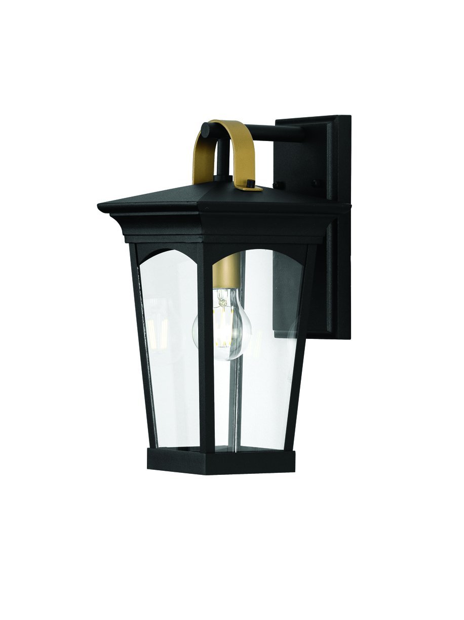 UHP1262 Cosmopolitan Outdoor Wall Light, 14.25"H x 7.5"W, Midnight Black Finish, Asheville Collection