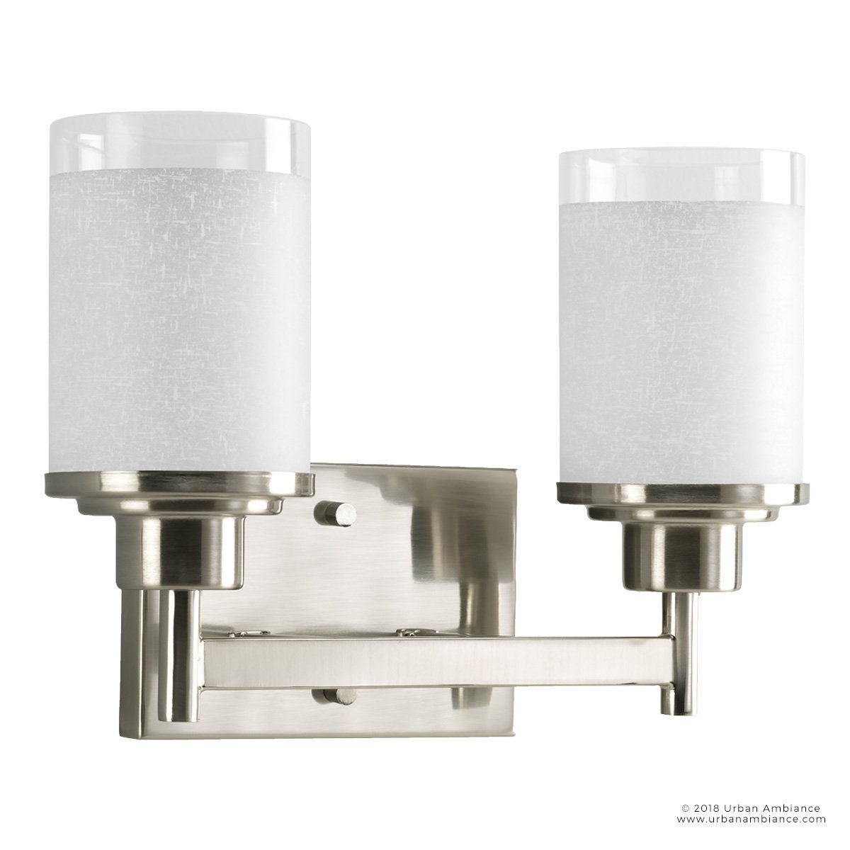 UHP2010 Contemporary Bathroom Vanity Light, 9.5"H x 13"W, Brushed Nickel Finish, Cupertino Collection