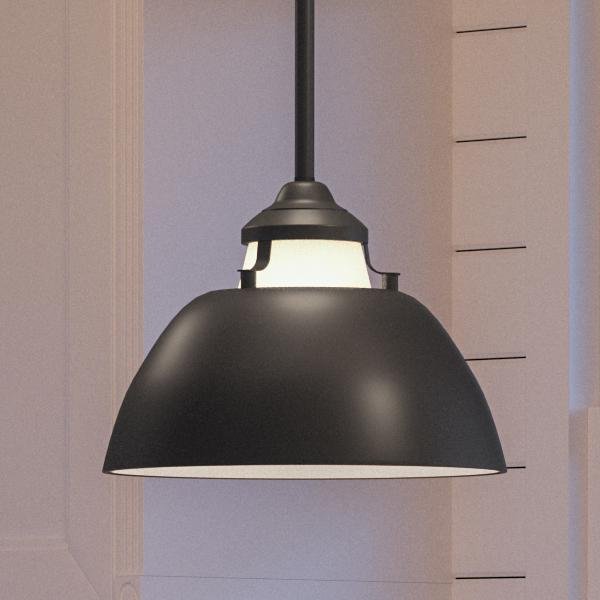 UHP2151 Americana Pendant Light, 8.25"H x 11"W, Charcoal Finish, Sunderland Collection