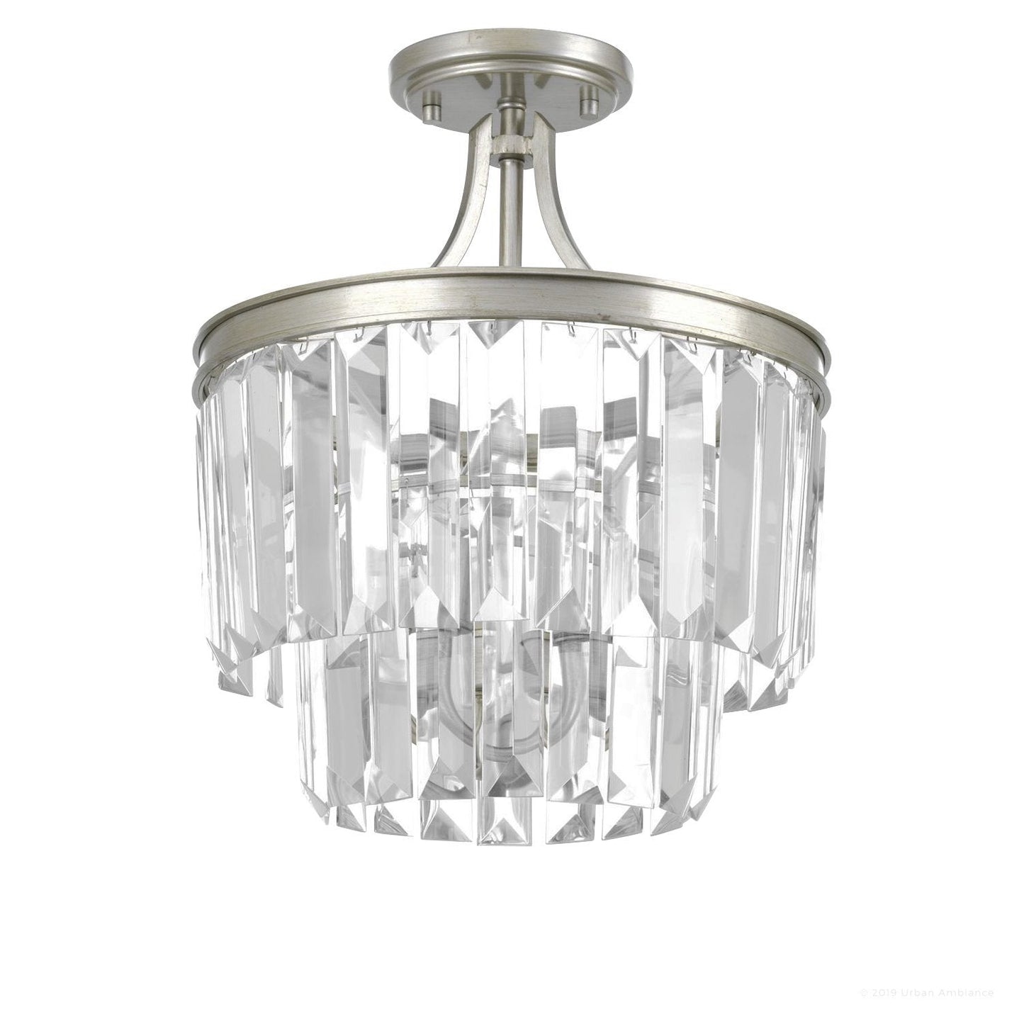 UHP2466 Cosmopolitan Ceiling Light, 15-1/2" x 13-1/8", Antique Silver Finish, Lille Collection