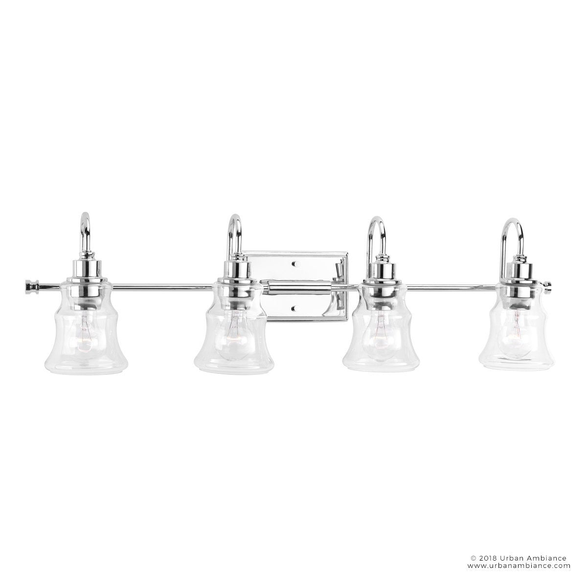 UHP2554 Vintage Bathroom Vanity Light, 9.25"H x 33.375"W, Polished Chrome Finish, Columbus Collection